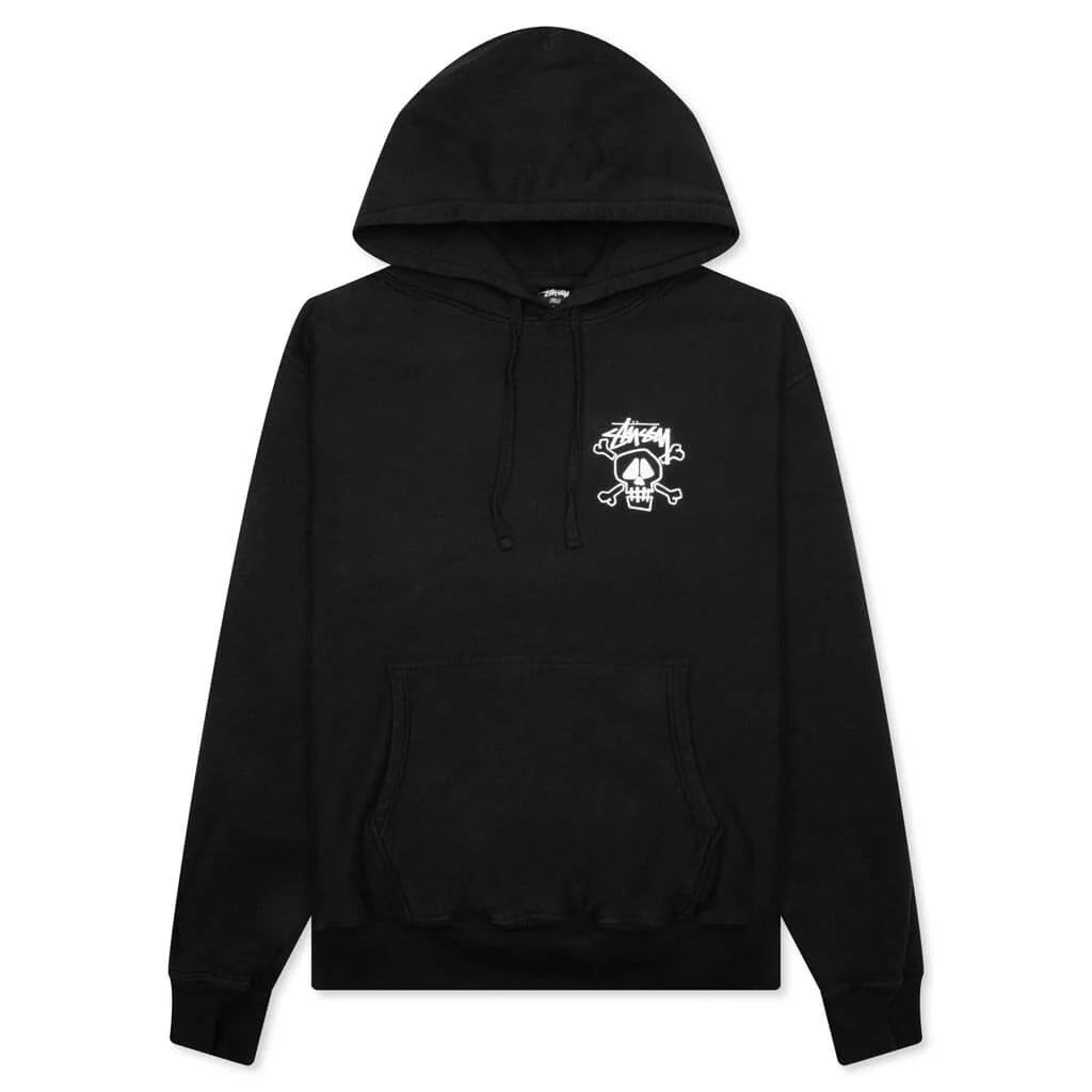 Skull Bones Pigment Dyed Hoodie Black