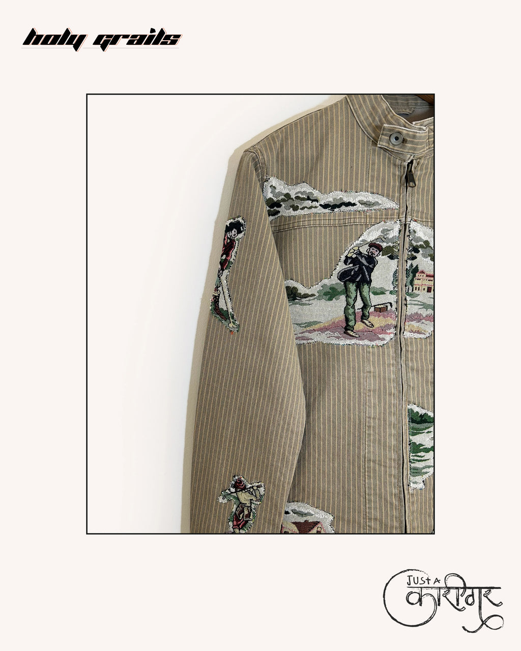 Field Work Brown Jacquard Jacket HG x Just A Karigar