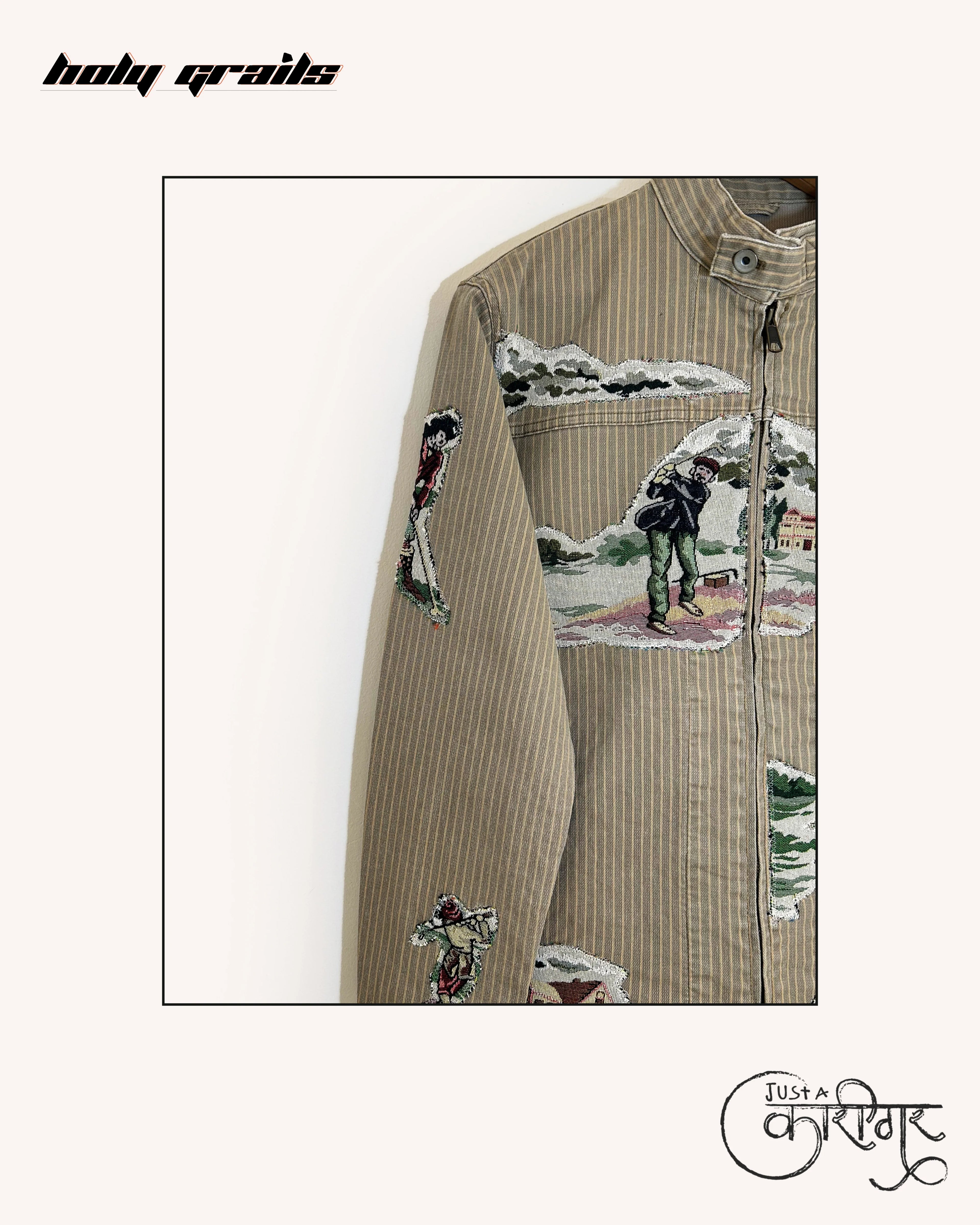 Field Work Brown Jacquard Jacket HG x Just A Karigar