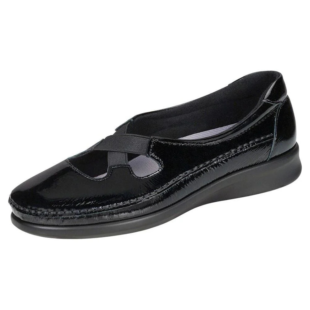 Women's Crissy Slip on Loafer in Black Patent Wide