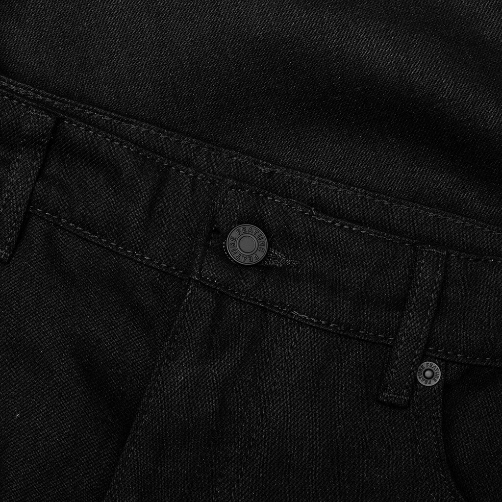 Berry Wide Denim Short Jet Black