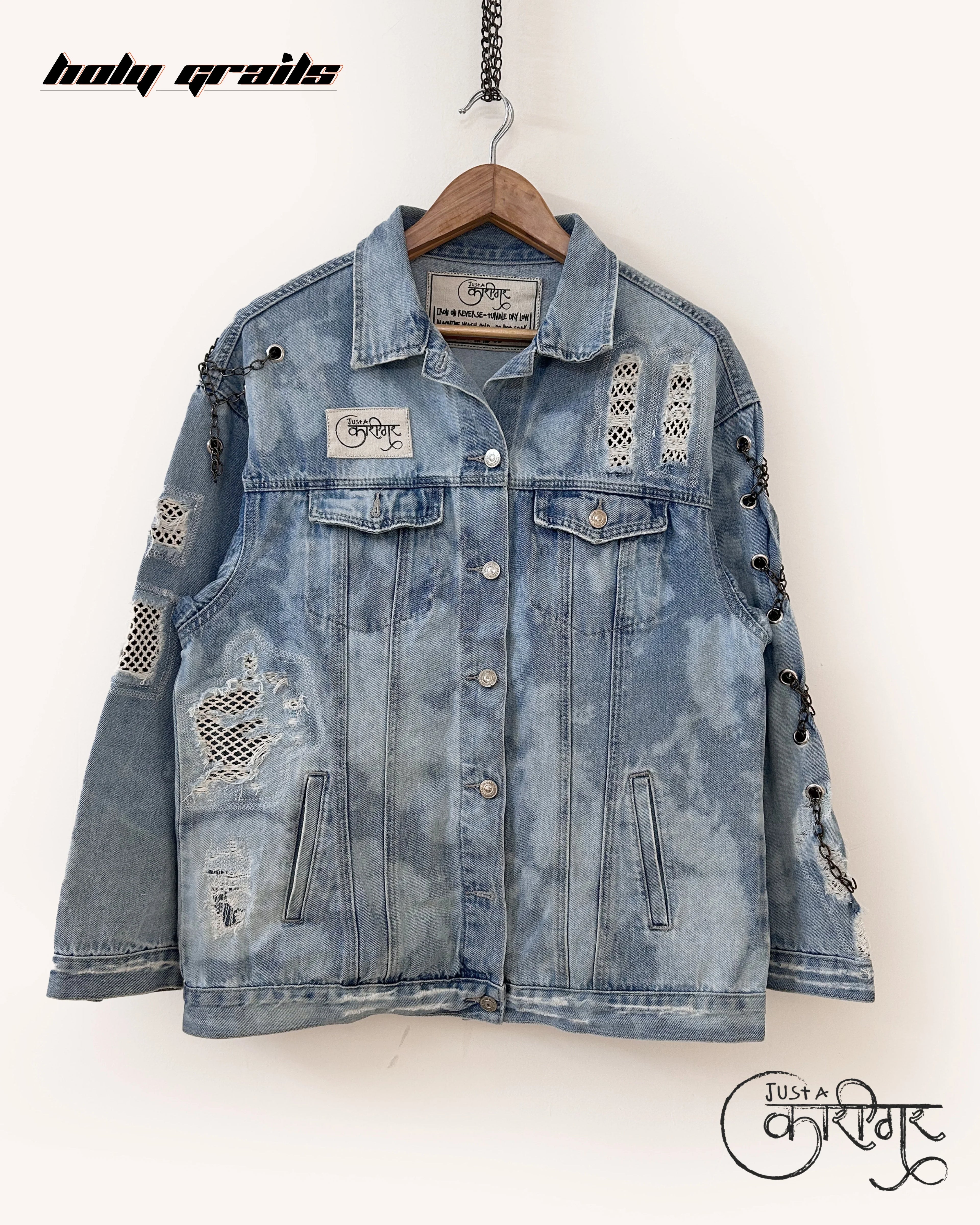 Sheep In Wolf Blue Denim Jacket HG x Just A Karigar