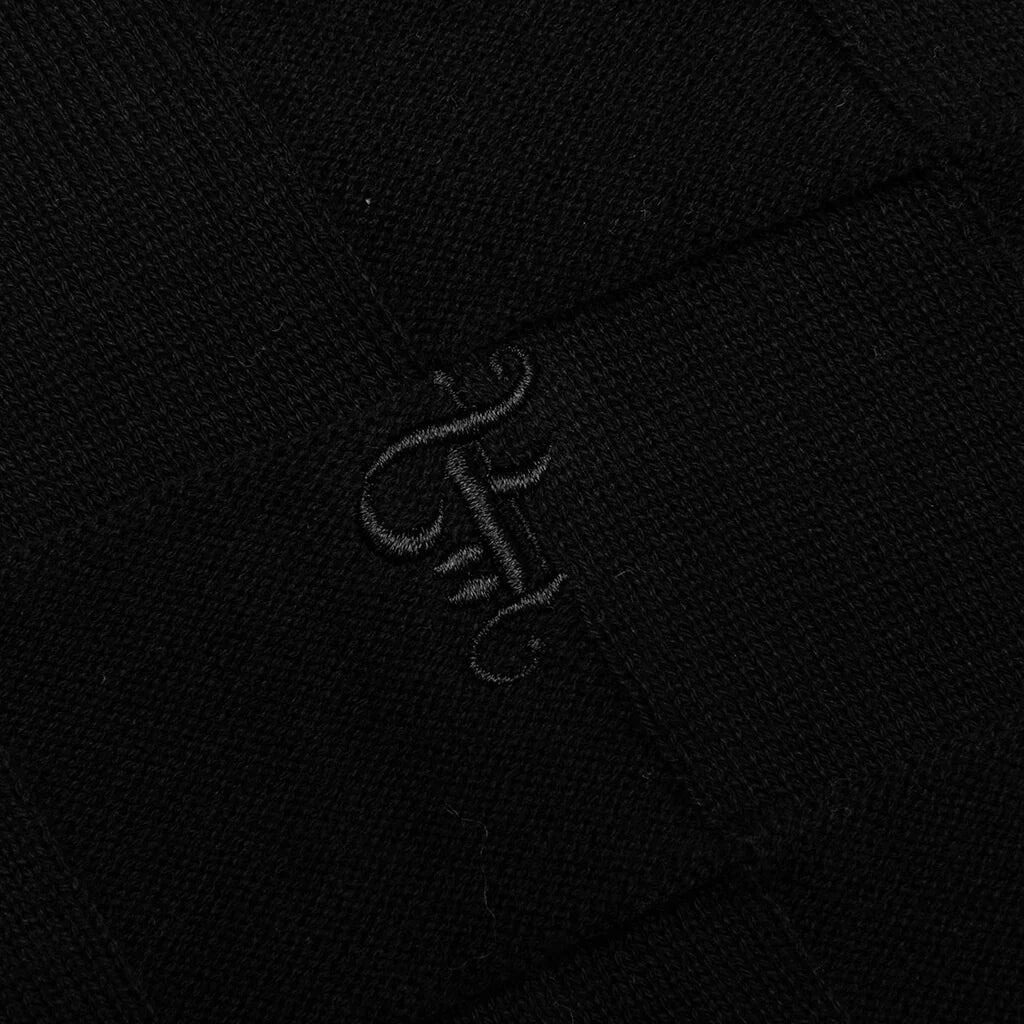 Palmer Checked L S Sweater Polo Tips Black
