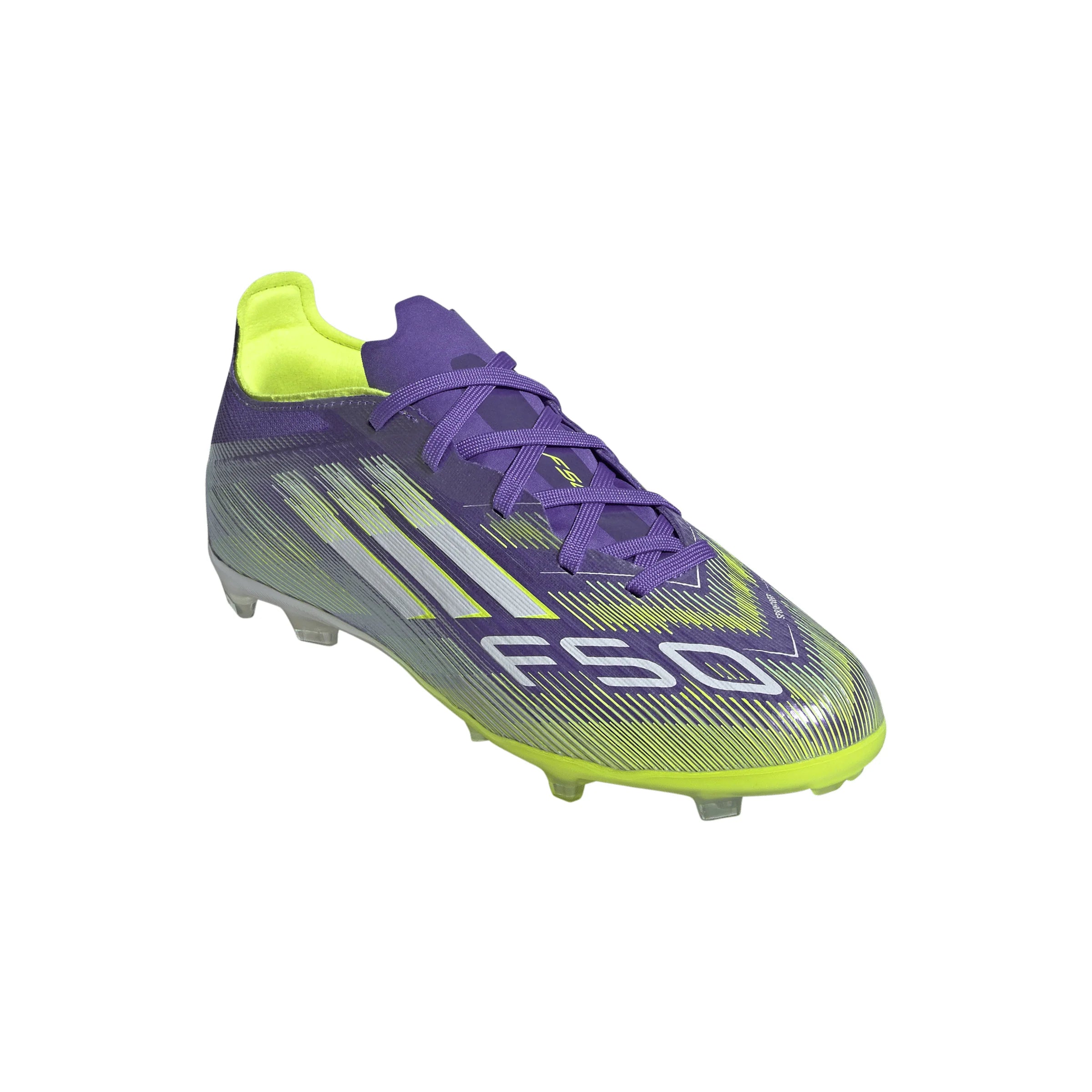 adidas F50 Elite Firm Ground Soccer Shoes Kids Purple White Lemon