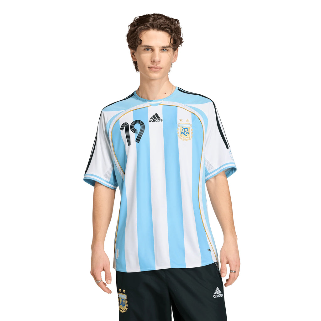 adidas Argentina Home Messi Mens Soccer Jersey 2006 White Sky Blue