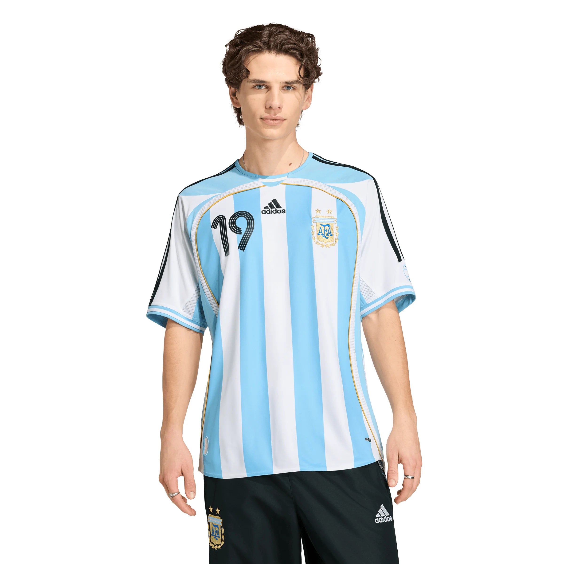 adidas Argentina Home Messi Mens Soccer Jersey 2006 White Sky Blue