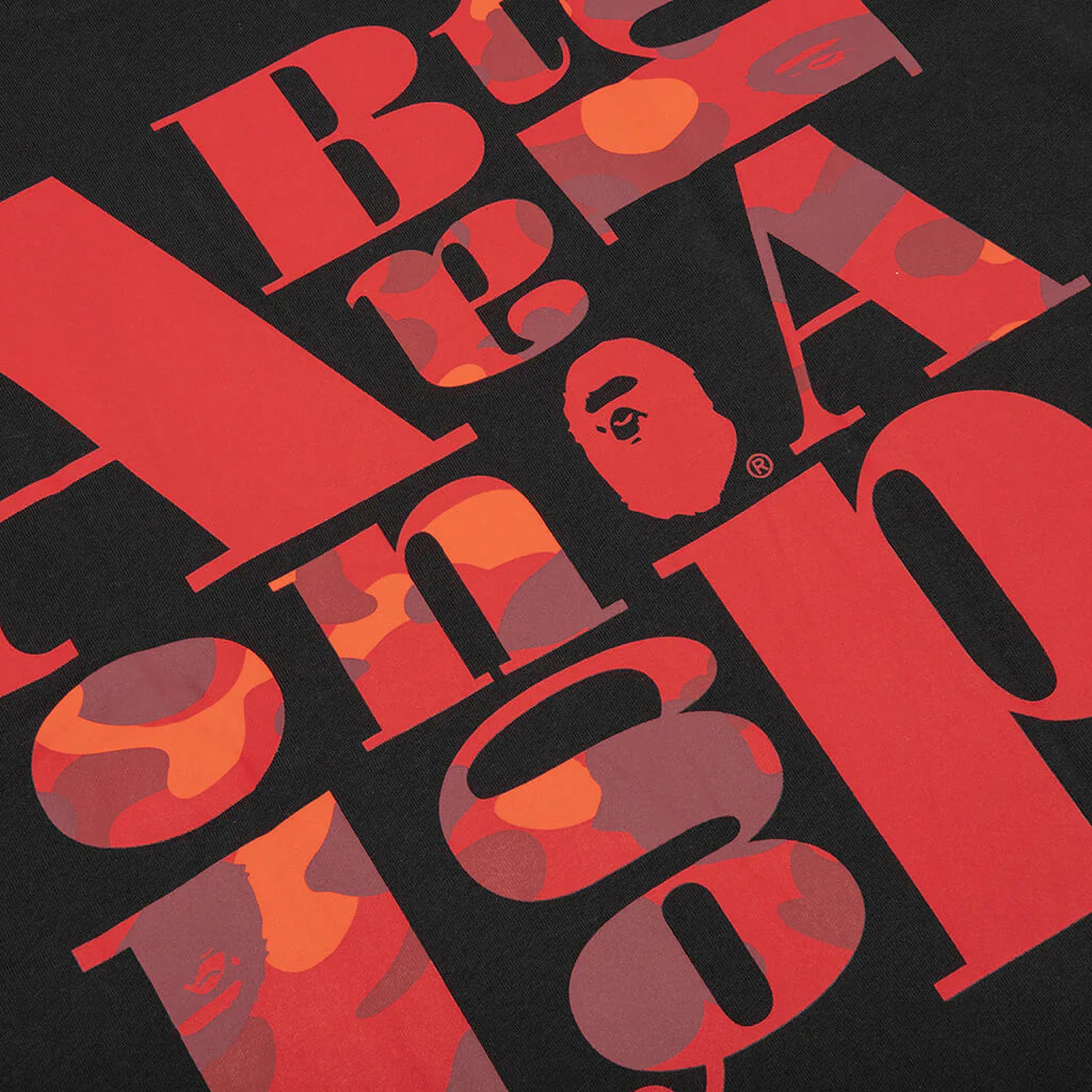 Bape Text Graphic Tee Black