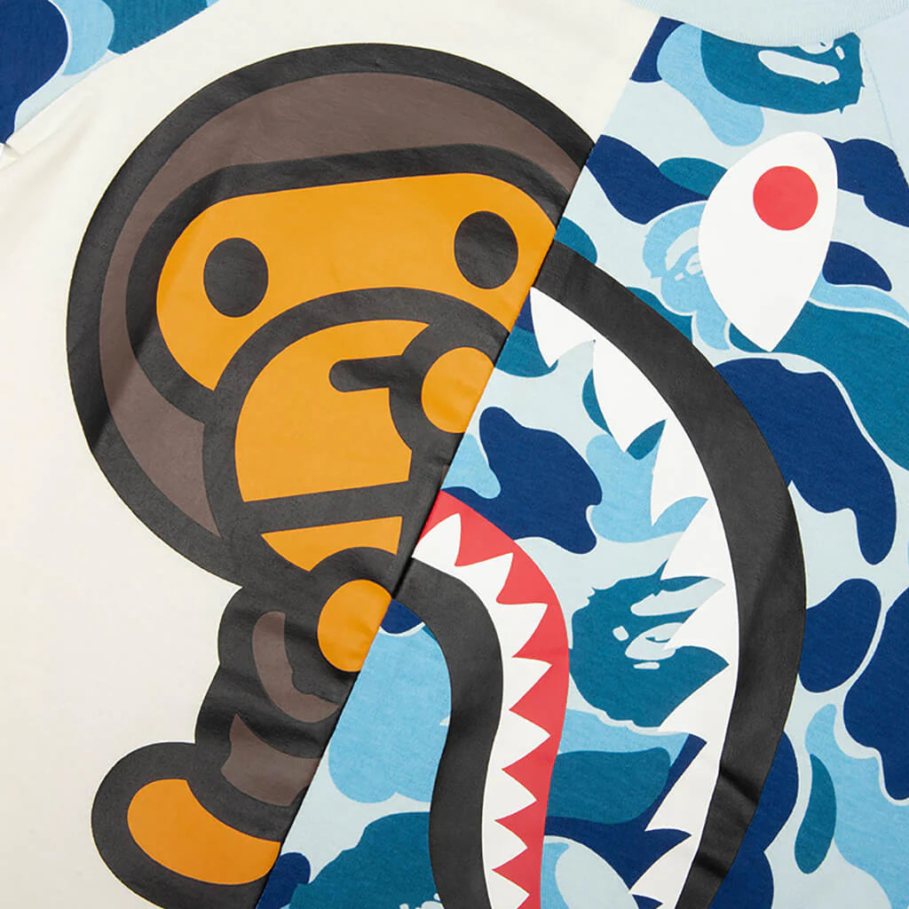 Kids ABC Camo Shark Milo Tee Blue