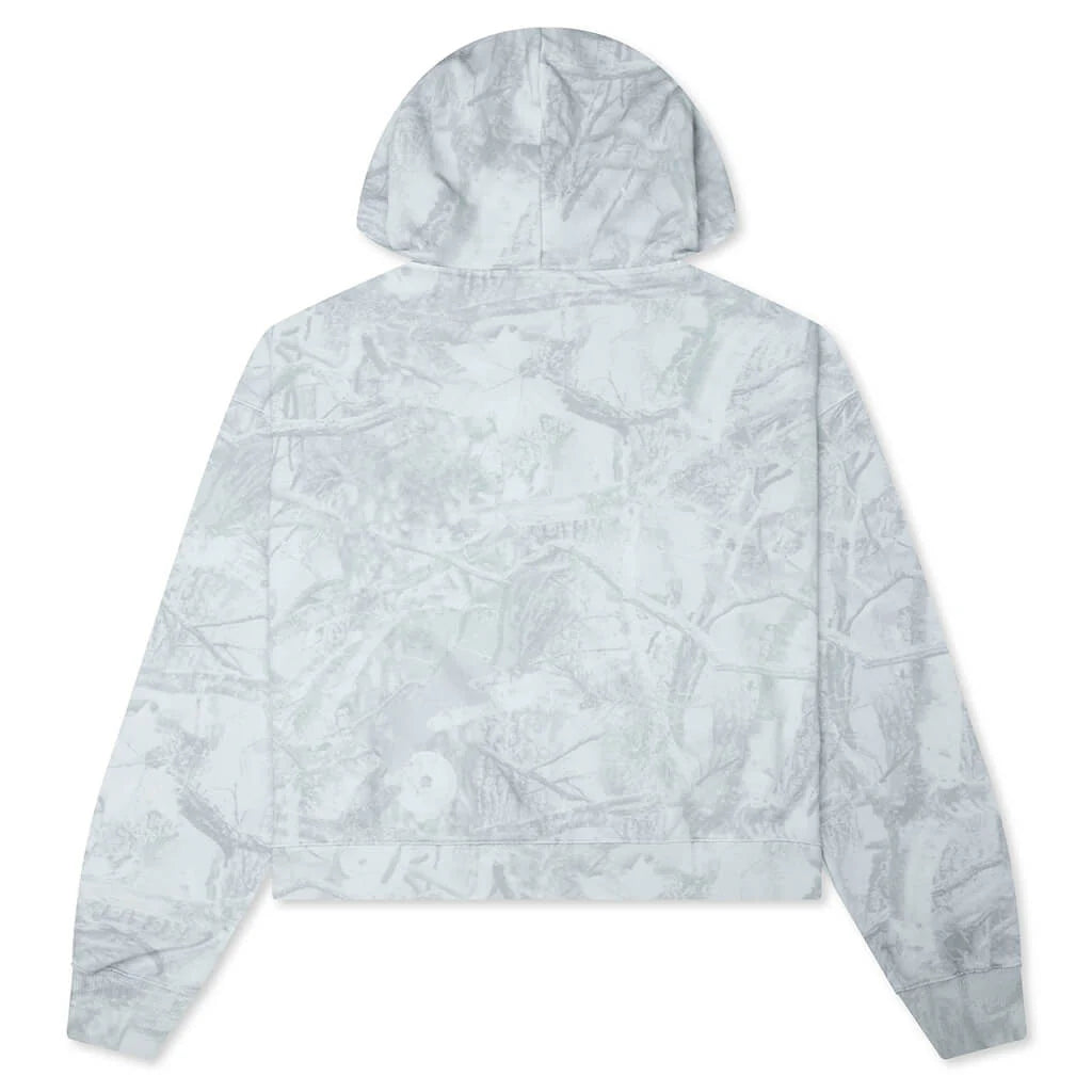 Snow Camo Eye Logo Zip Up Hoodie Washed White