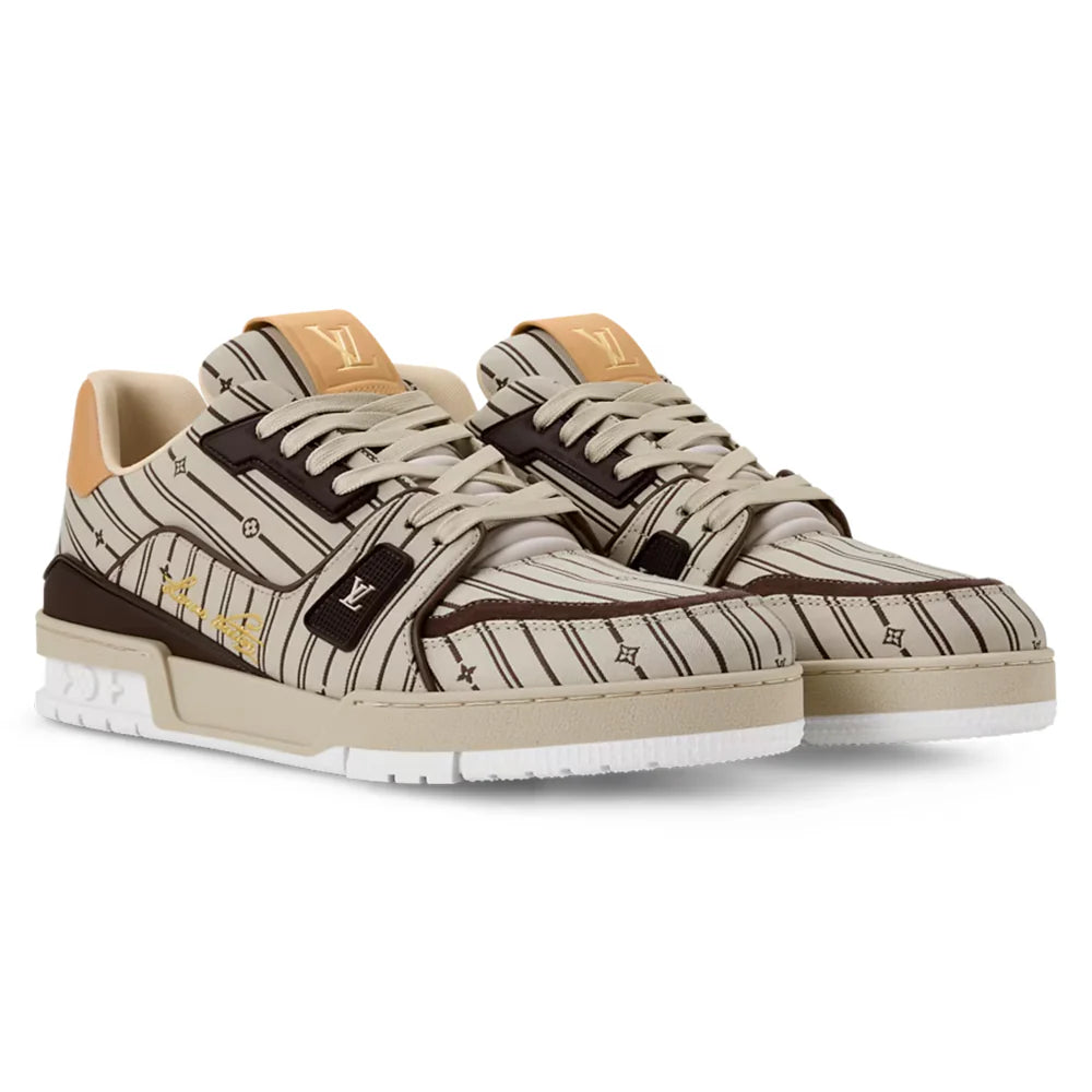 LV Trainer Beige Jacquard