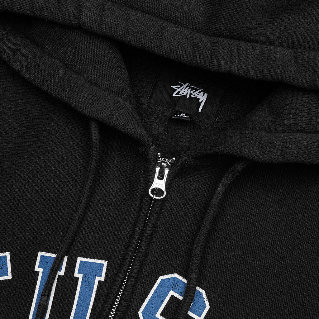 Graphic Zip Hoodie Washed Black