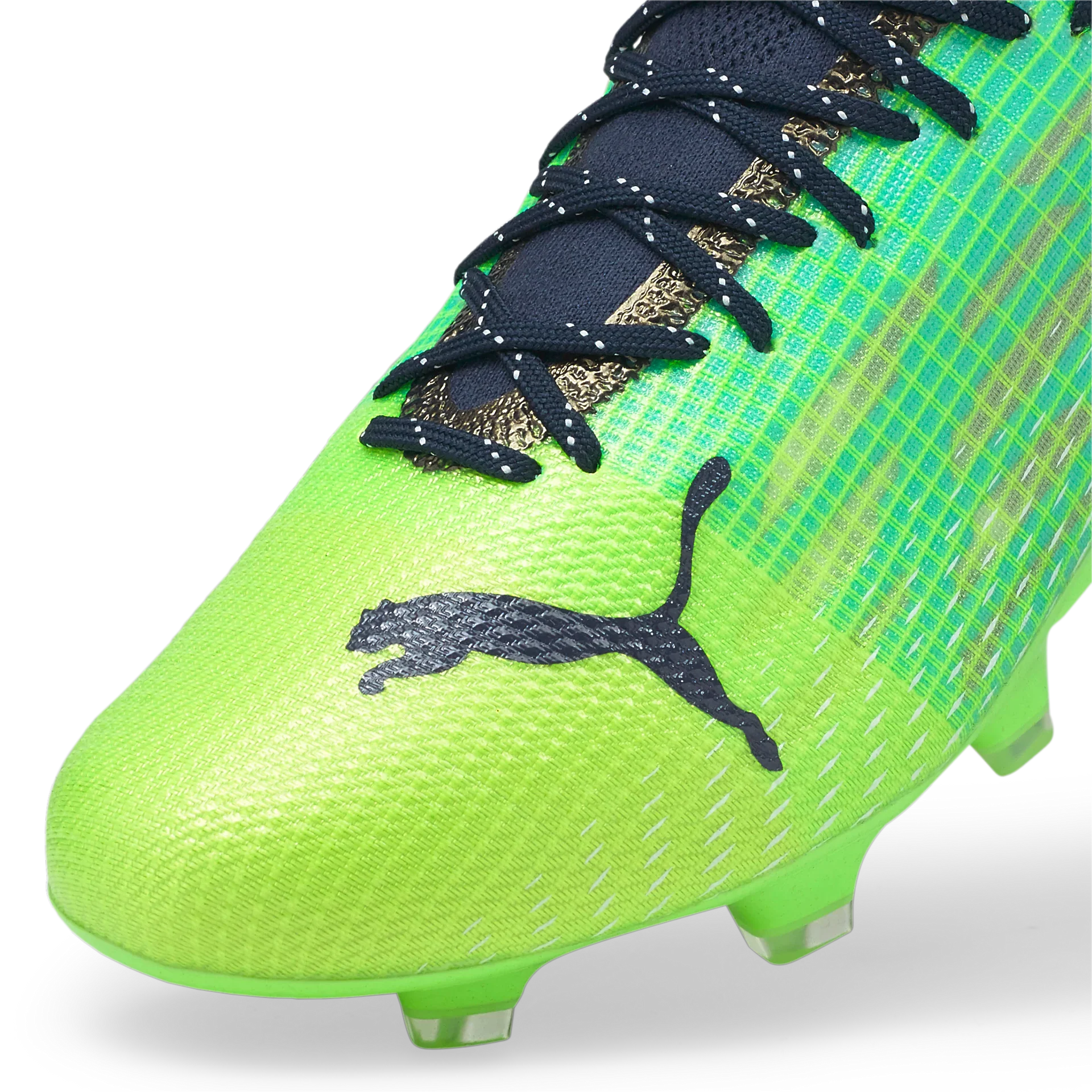 PUMA Ultra 13 FG AG Firm Soccer Shoes Green Glare Elektro Aqua Spellbound