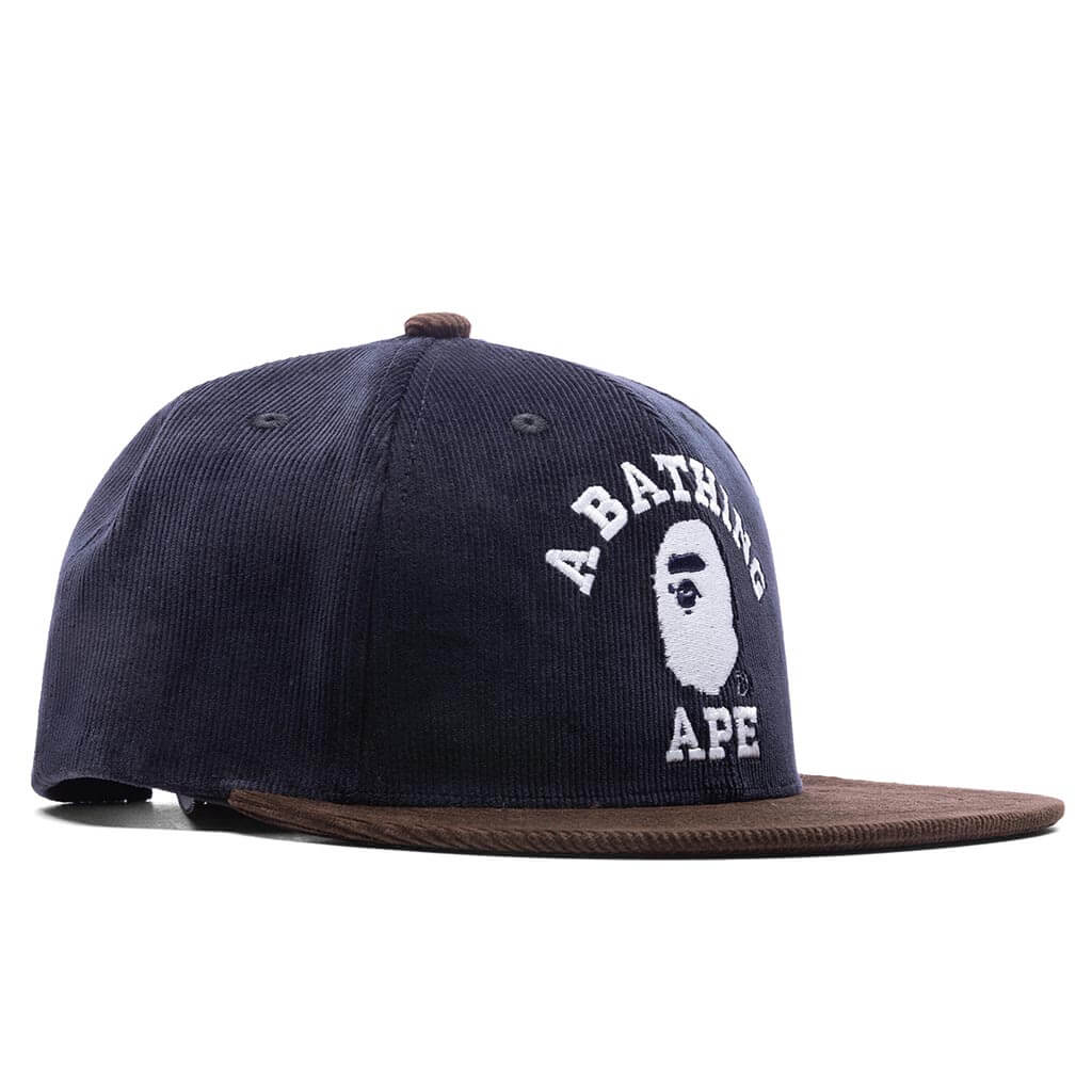 Corduroy College Snap Back Cap Navy