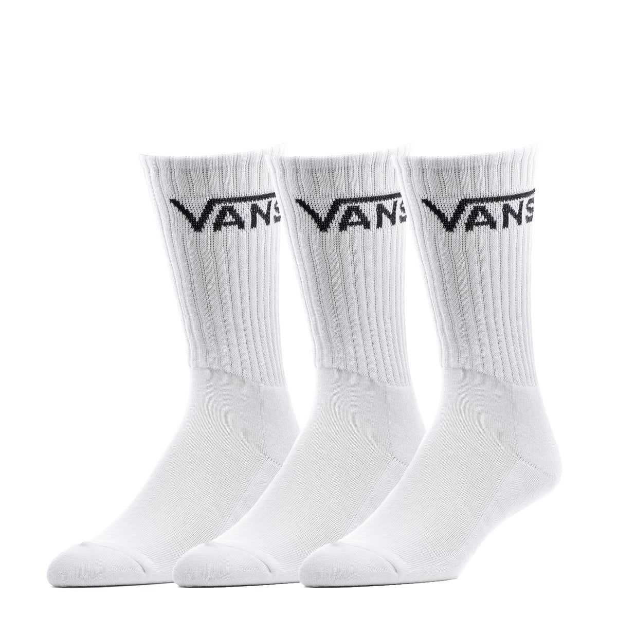 Vans Classic 3 Pack Crew Socks White