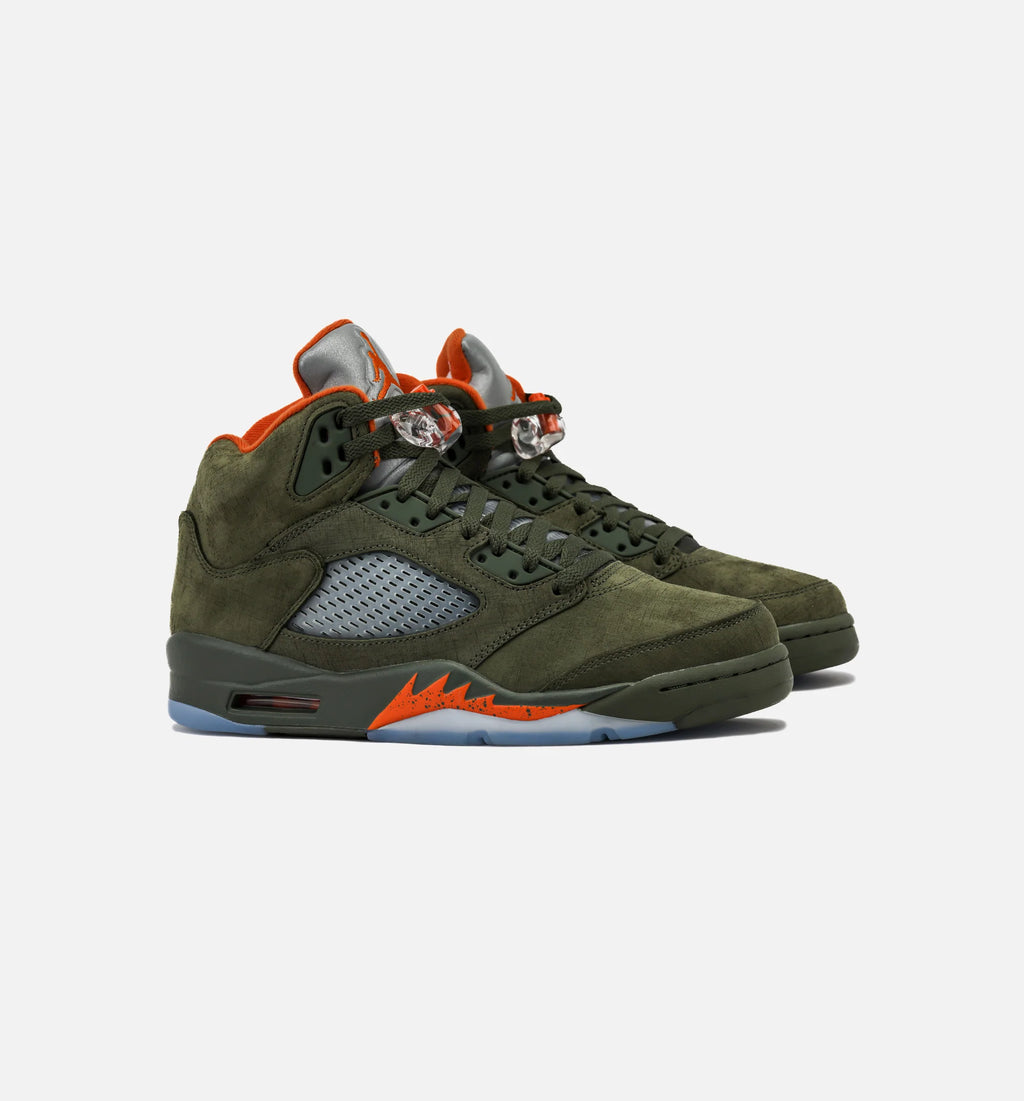 Air Jordan 5 Retro Olive Mens Lifestyle Shoe Army Olive Solar Orange