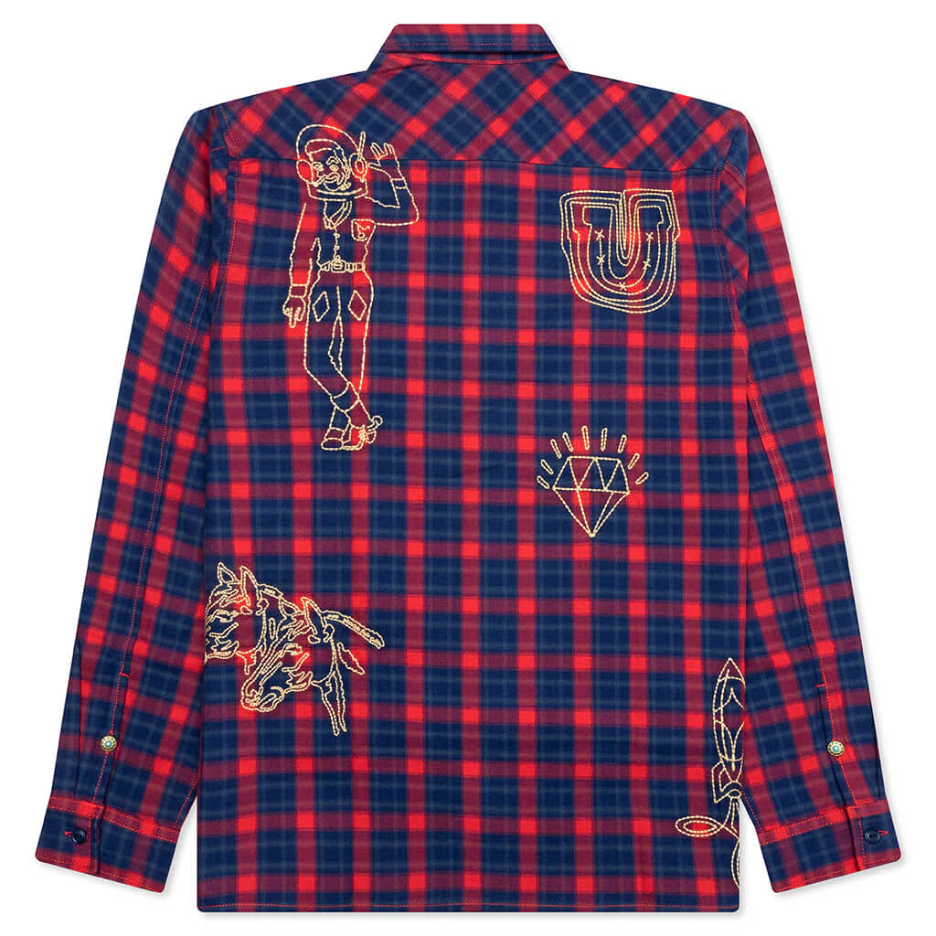BB Dust L S Flannel Racing Red