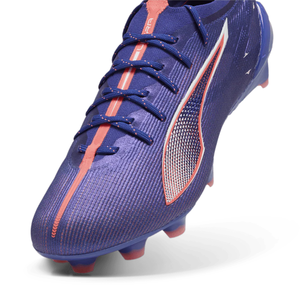 PUMA Ultra 5 Ultimate FG Firm Ground Soccer Cleats Blue White Sunset Glow