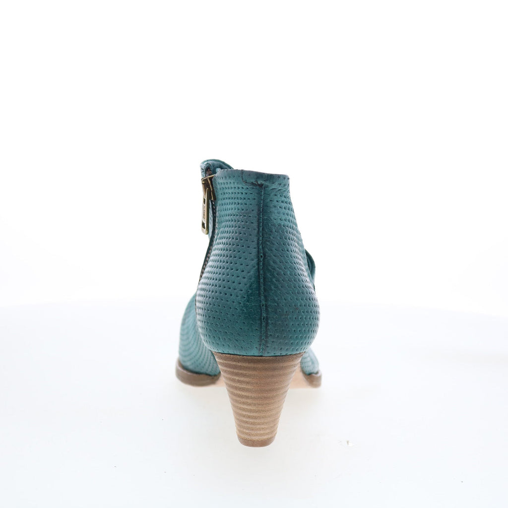 Bakari Womens Green Leather Zipper Heeled Sandals Shoes