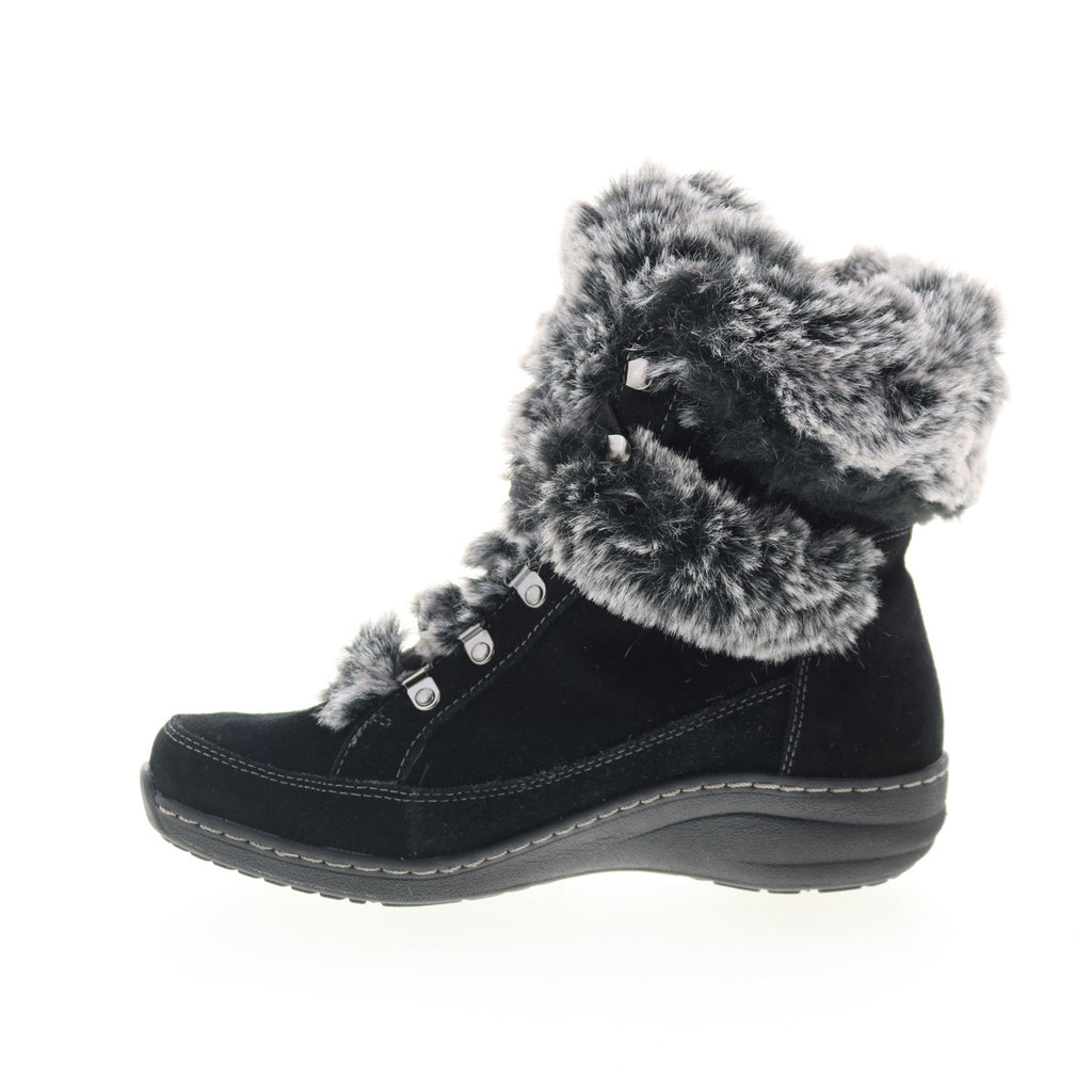 Aetrex Fiona BB270 Womens Black Suede Lace Up Casual Dress Boots