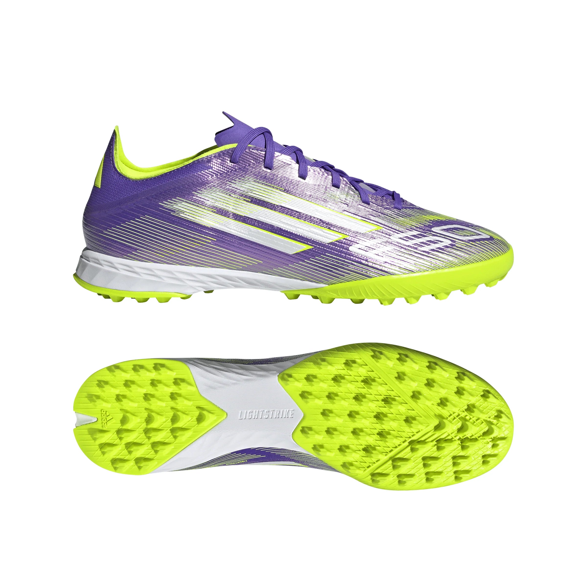 adidas F50 Pro Turf Soccer Cleats Purple White Lemon