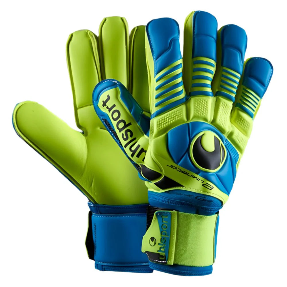 Uhlsport Eliminator Absolutgrip Goalkeeper Gloves Cyan Yellow