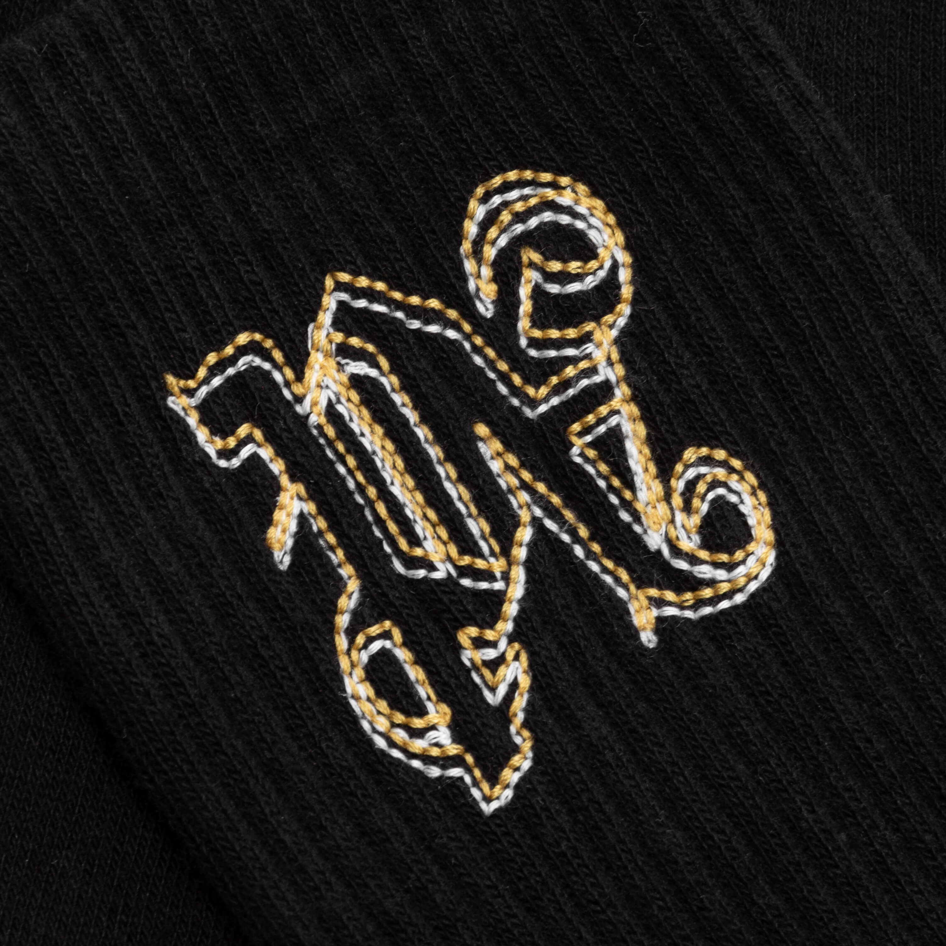 Double Monogram Socks Black Ocher Yellow