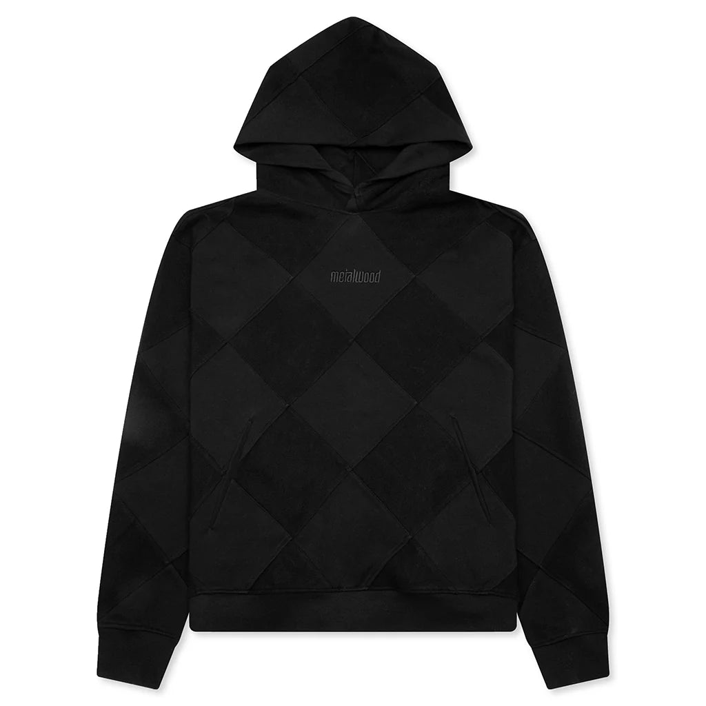 Diamond Terry Hooded Sweatshirt Black