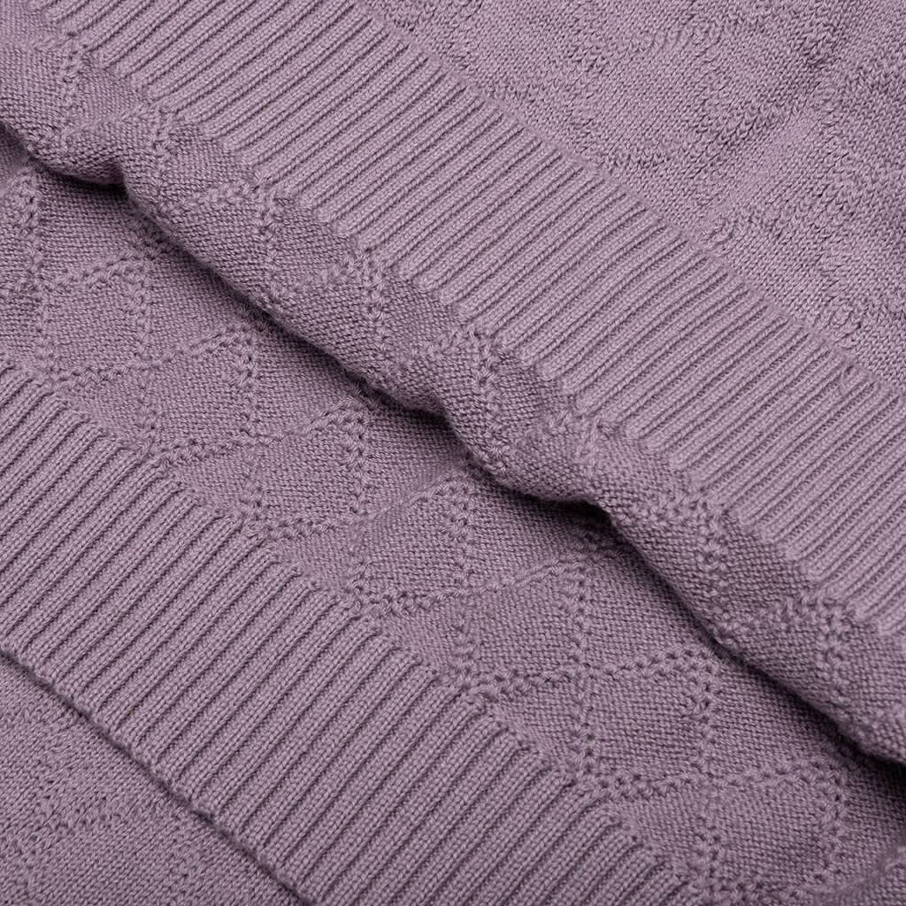 Hogan Pointelle Raglan Sleeve Sweater Polo Mauve