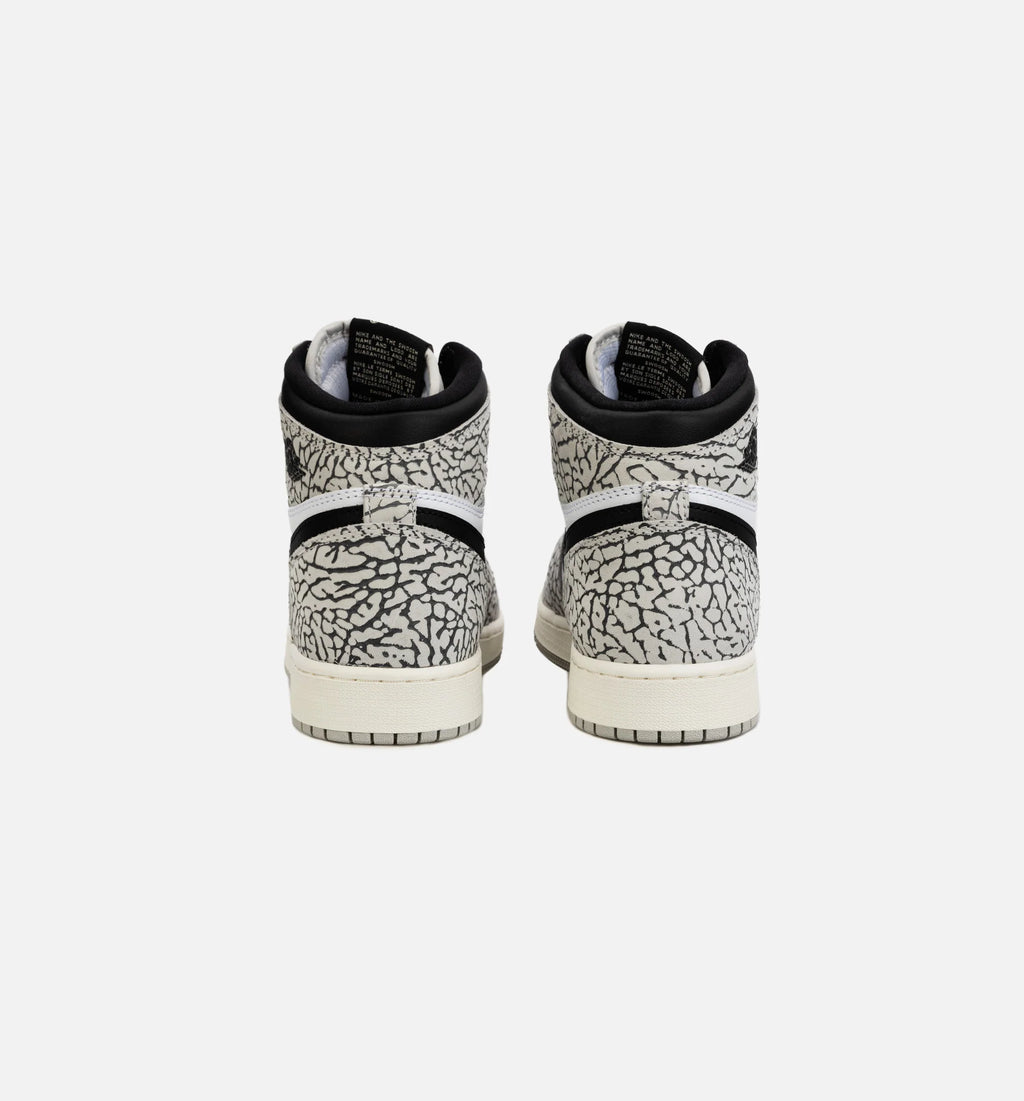 Air Jordan 1 Retro White Cement Grade School Lifestyle Shoe White Grey