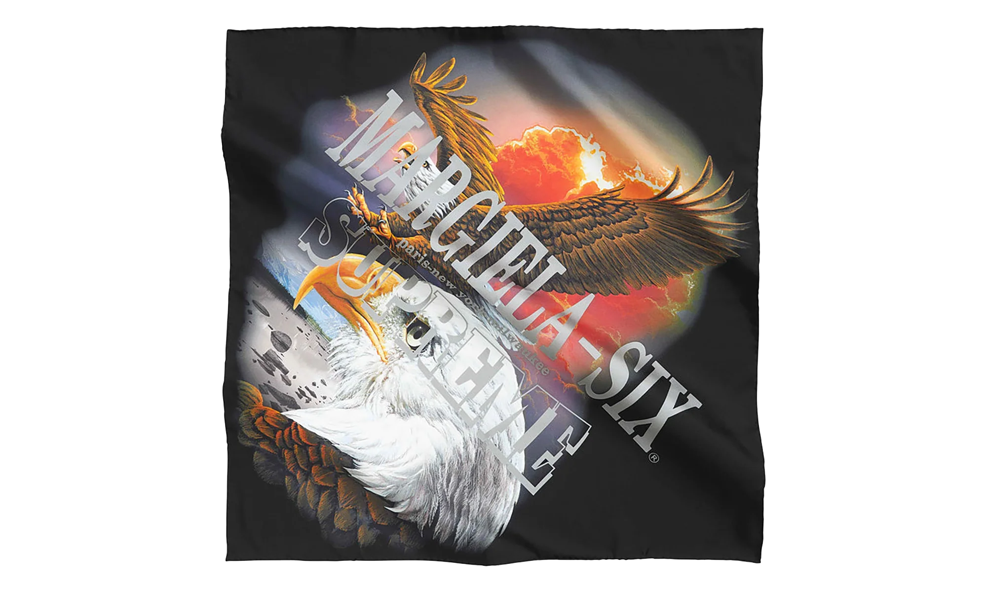 MM6 Maison Margiela Eagle Silk Scarf "SS26 - Black" SU27201