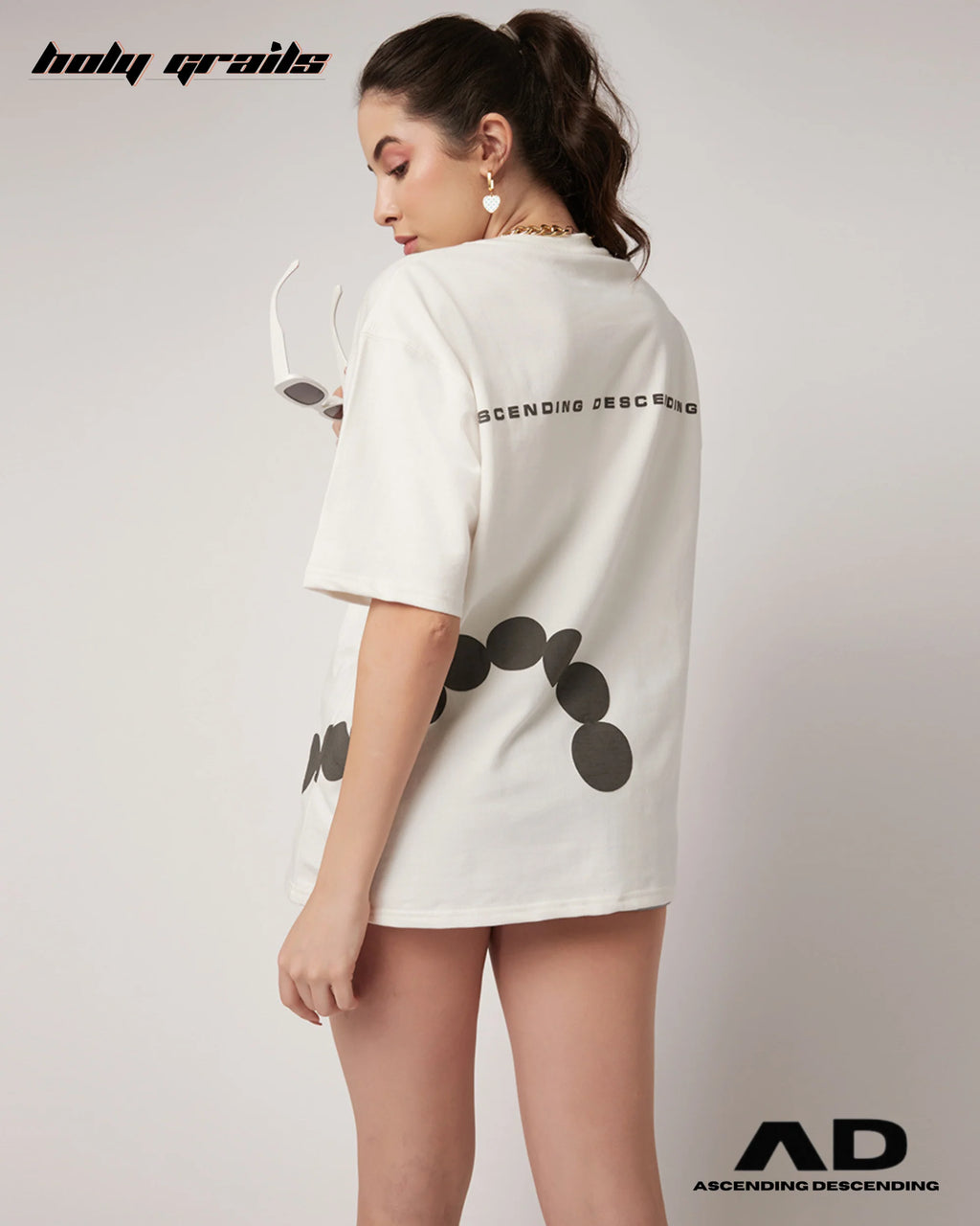 Geometrical Aunt White T Shirt HG x Ascending Descending