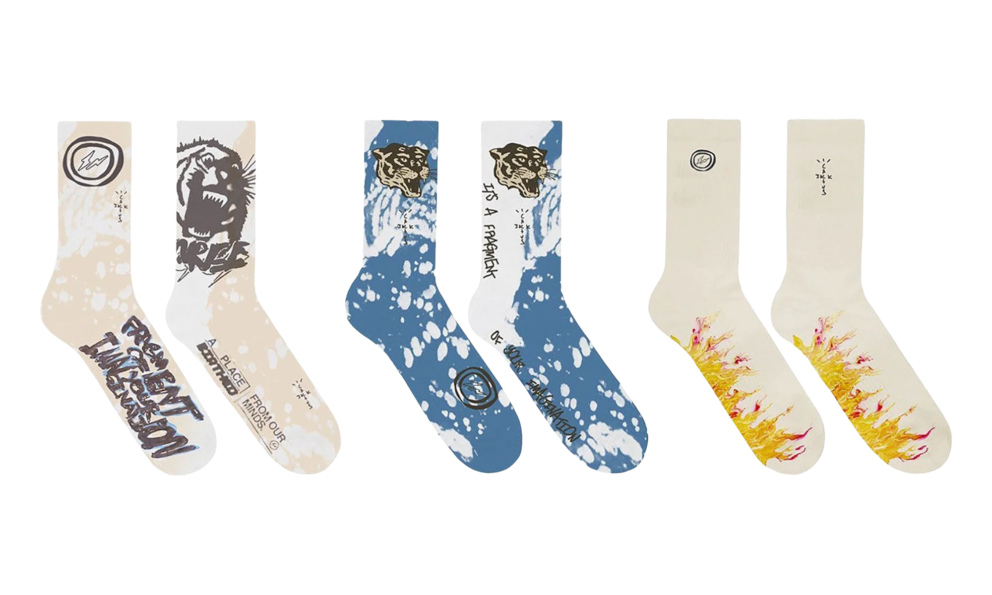 CJ X Fragment 3 Pack Socks "Cactus Jack x Fragment" CJFR AS15