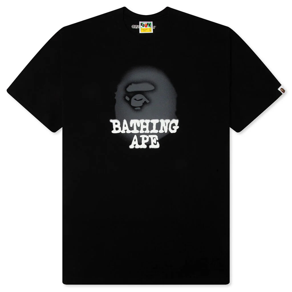 Bathing Ape Logo Relaxed Fit Tee Black