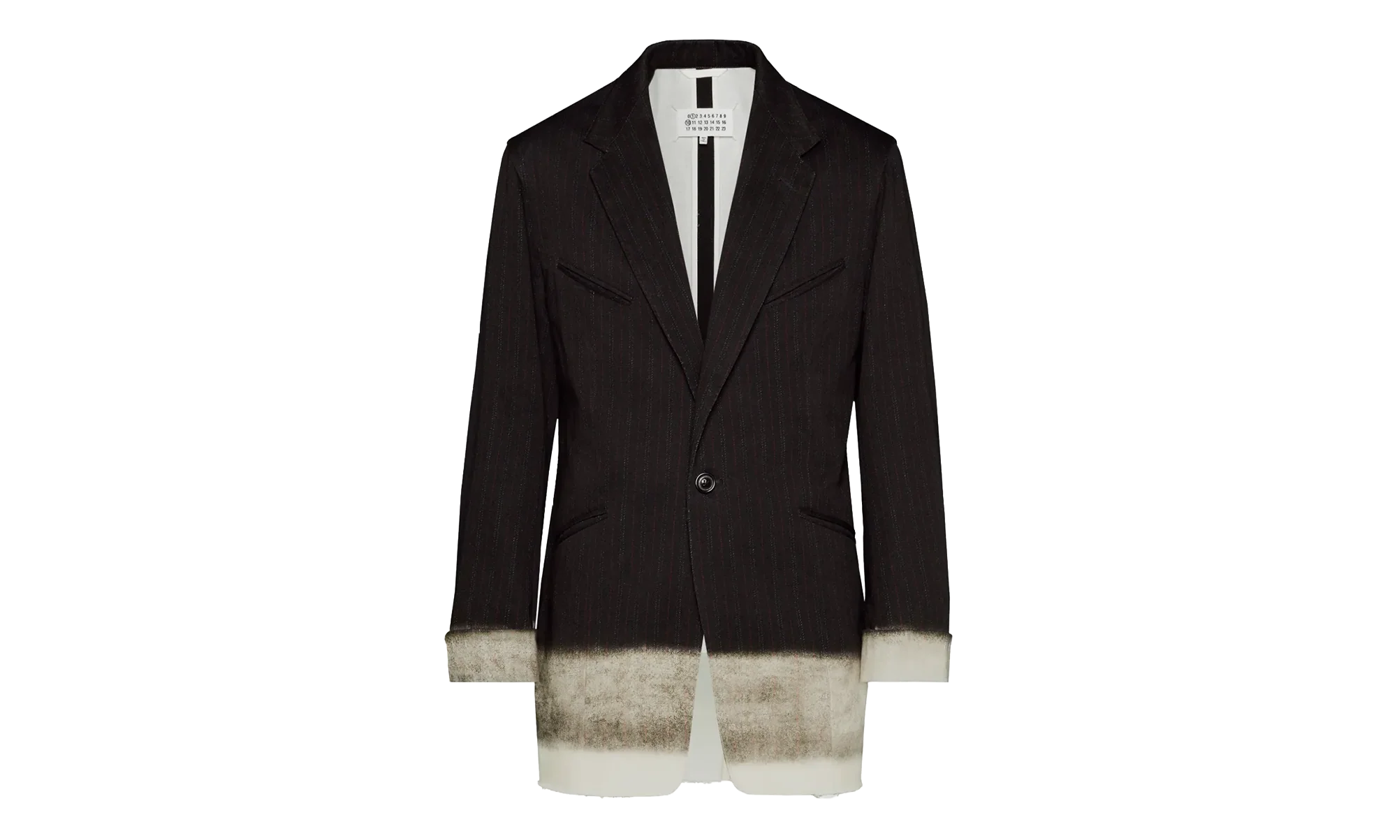 Pinstriped Trompe L'oeil Blazer with Gradient Hem "Black" S50BN0524M35012001S
