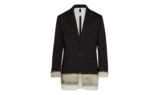 Pinstriped Trompe L'oeil Blazer with Gradient Hem "Black" S50BN0524M35012001S