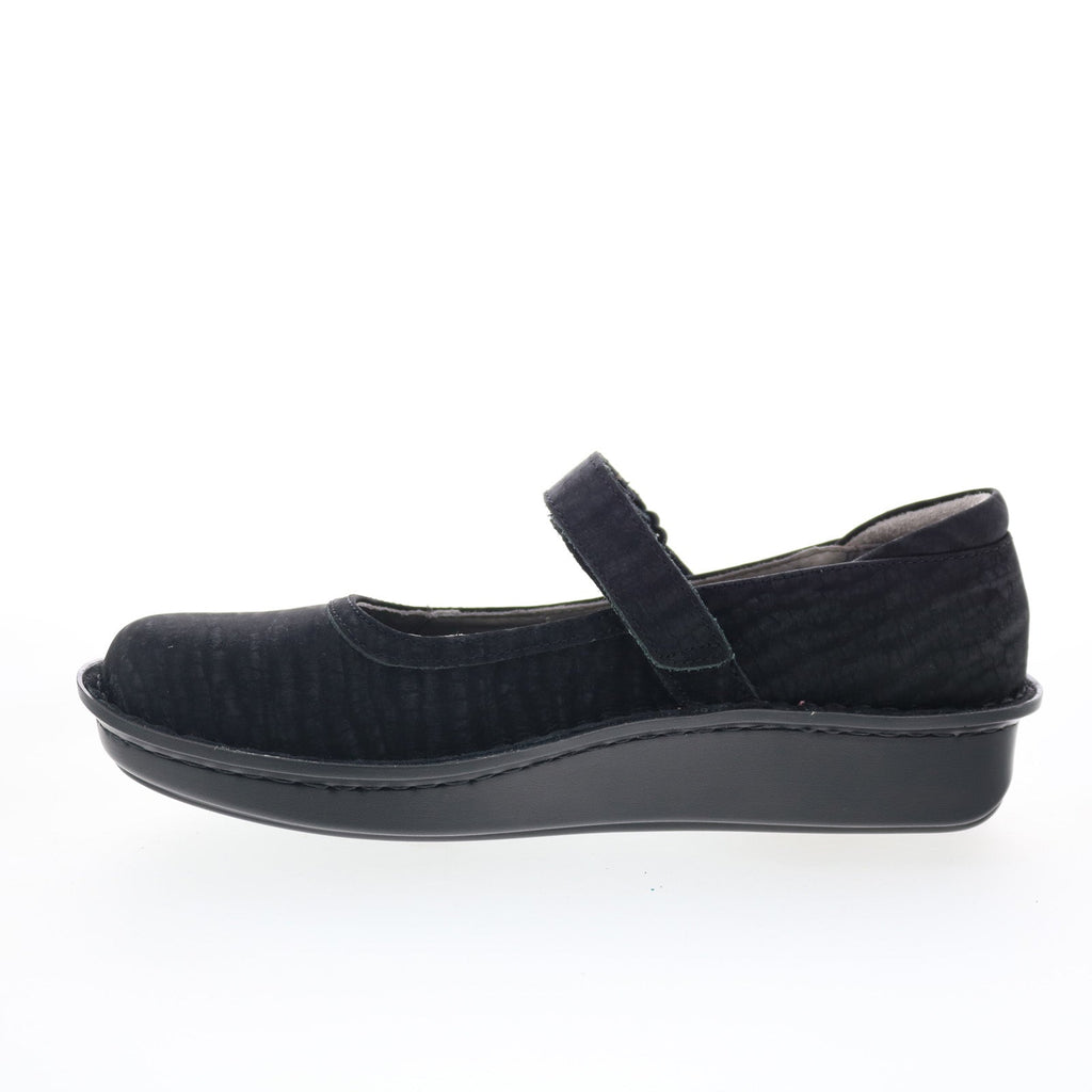 Alegria Belle BEL-277 Womens Black Leather Hook & Loop Mary Jane Flats Shoes
