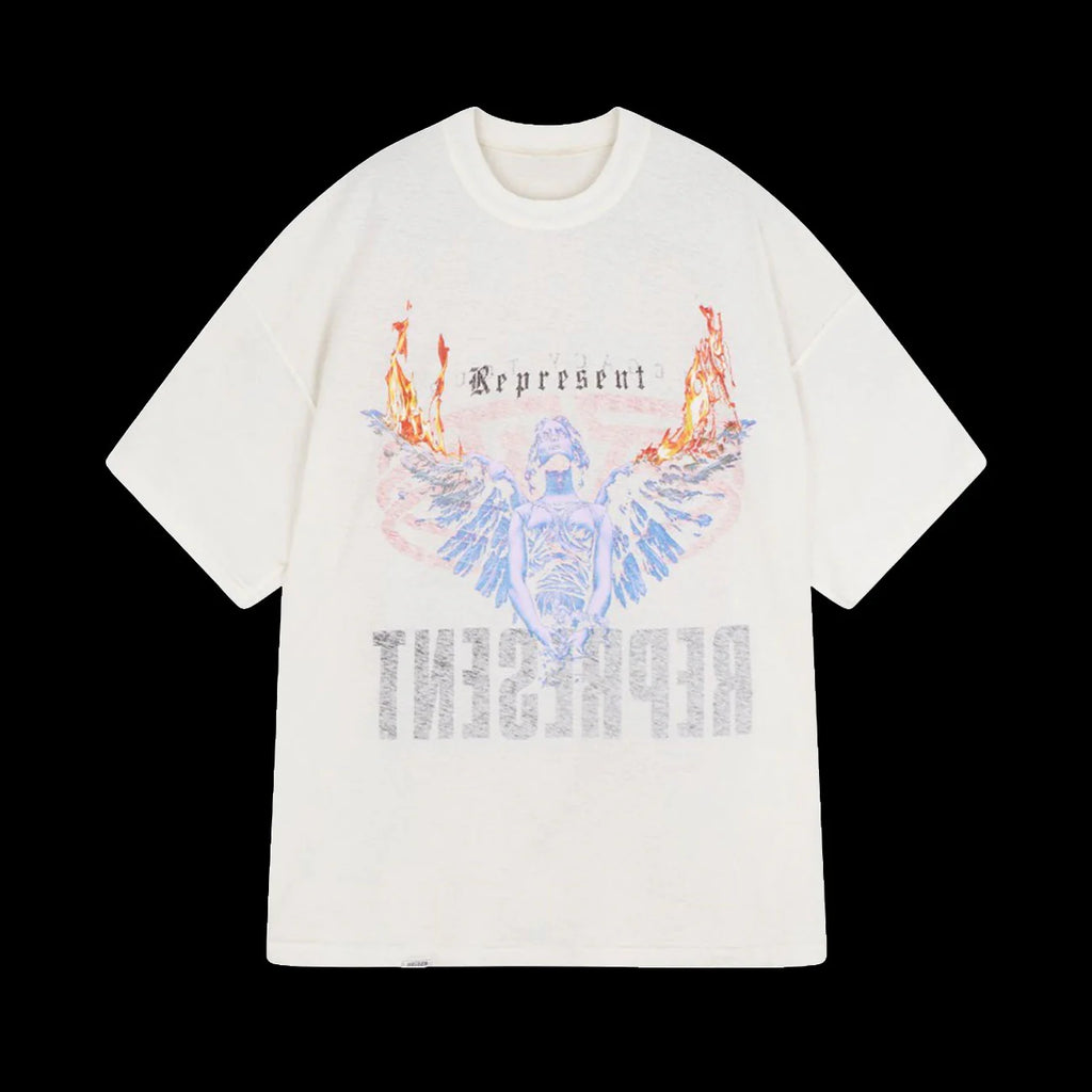 Represent Living Legacy Reversible T Shirt Flat White