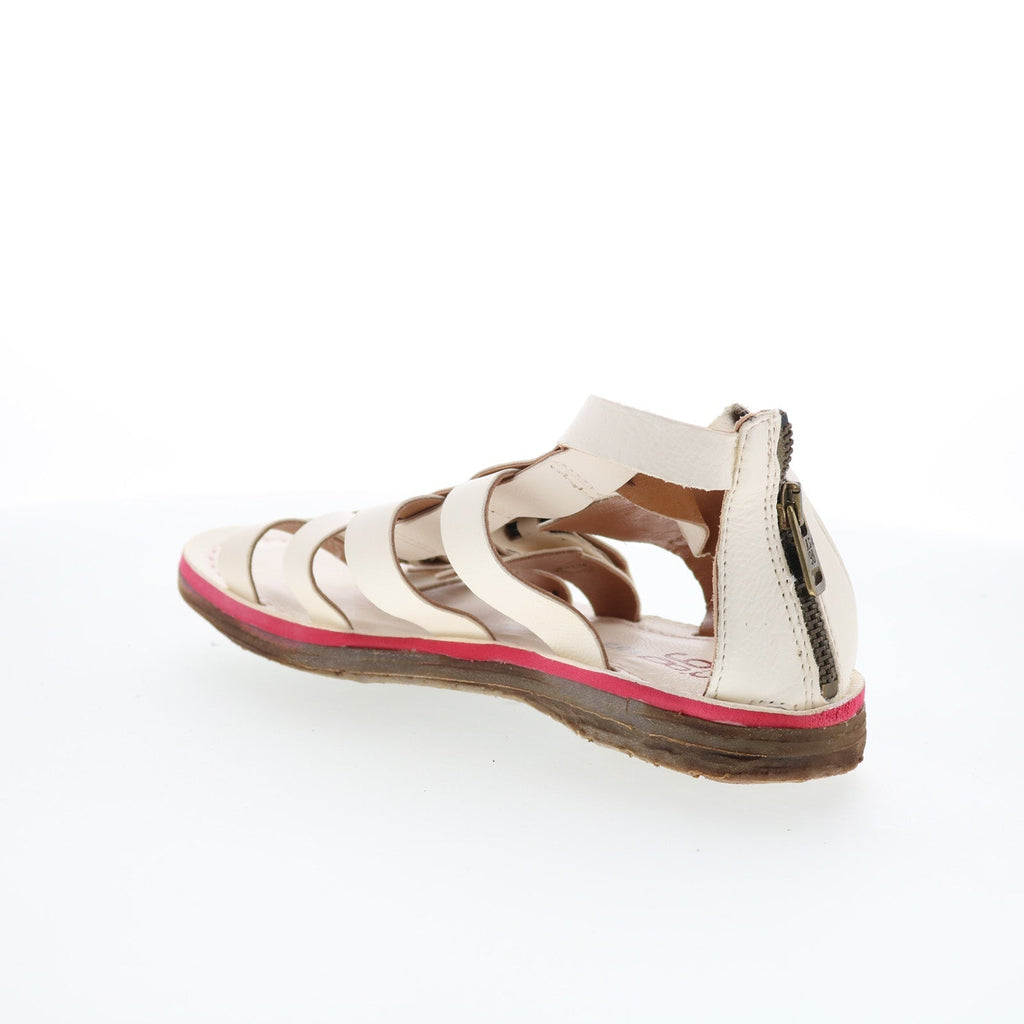 Brantley Womens White Leather Zipper Strap Sandals Shoes