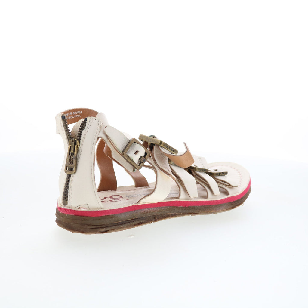 Brantley Womens White Leather Zipper Strap Sandals Shoes