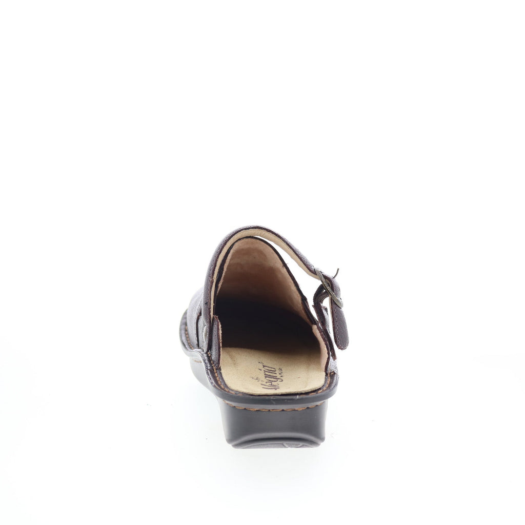 Alegria Bryn BRN-8140 Womens Brown Leather Slip On Clog Flats Shoes