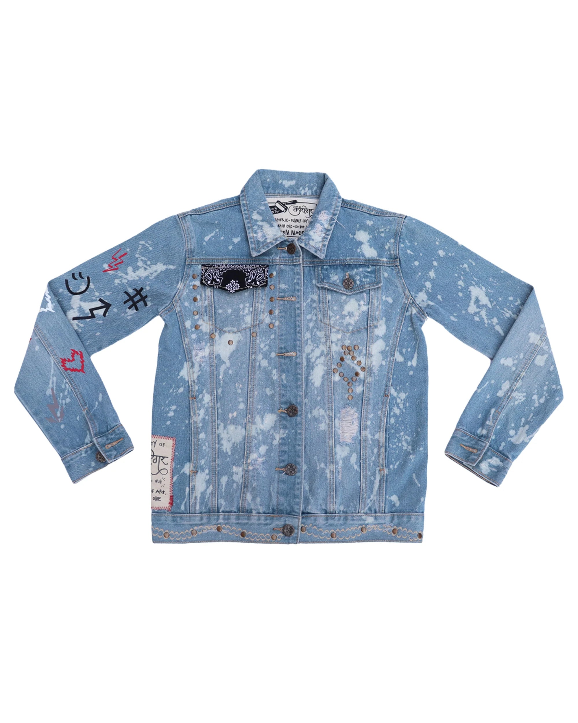 Organised Mess Blue Denim Jacket HG x Just A Karigar