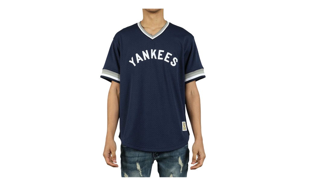 MLB Mesh V-Neck Tee "New York Yankees - Navy" MSPOAJ18001 NYYNAVY1