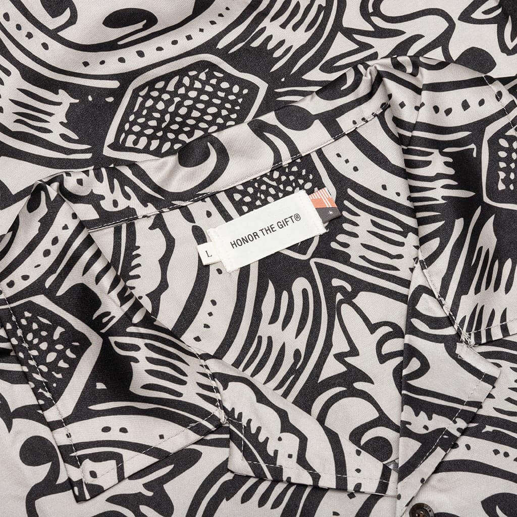 L S Printed Woven Black