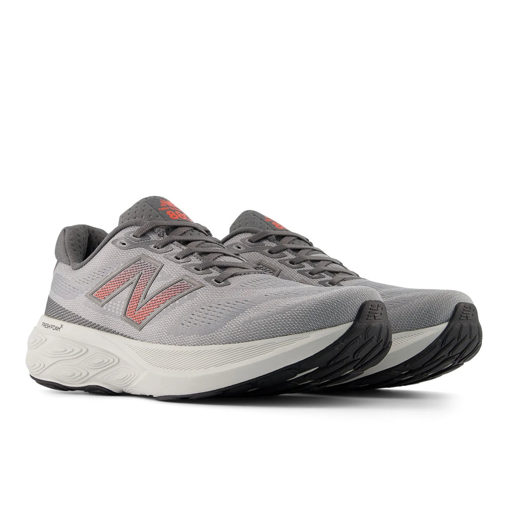 Men's Fresh Foam X 880v15 in Slate Grey with Reflection and Urgent Red