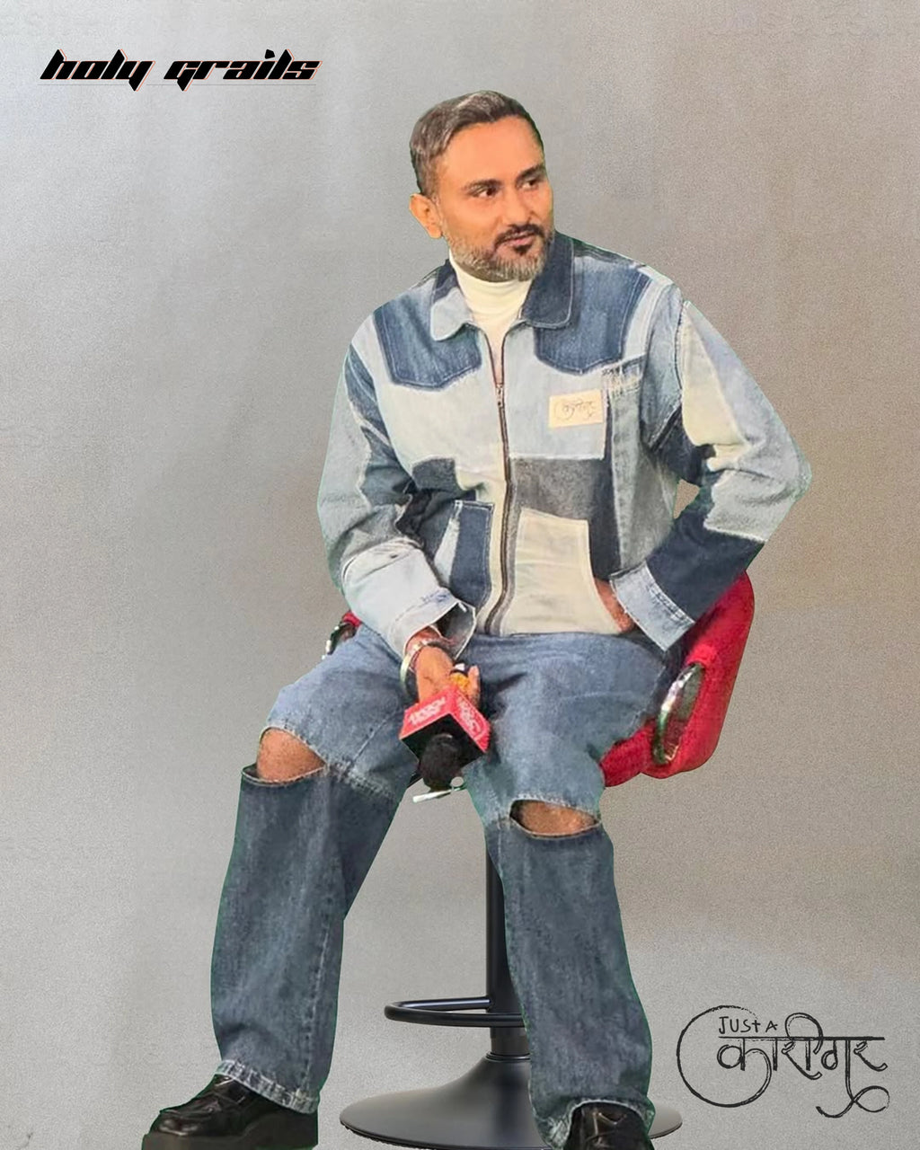 Leftover Blue Denim Jacket HG x Just A Karigar