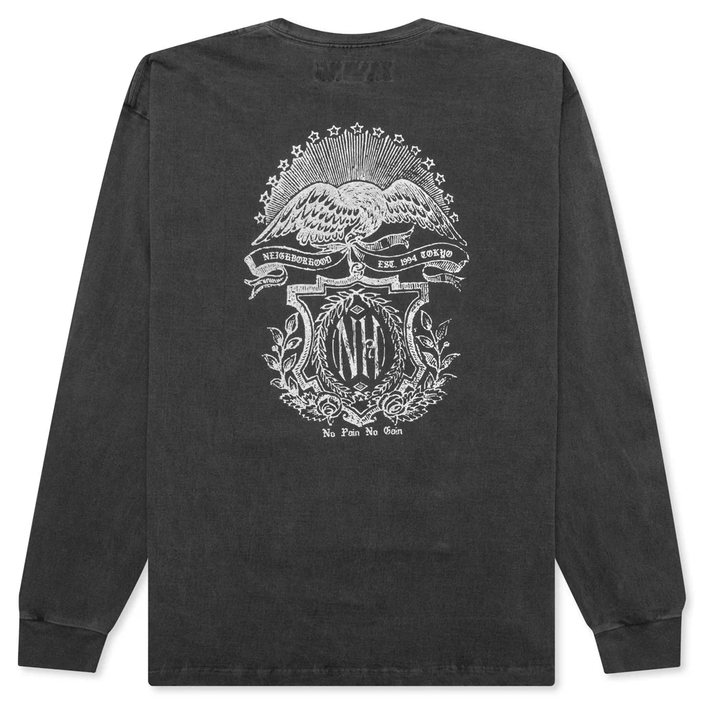 Pigment Dyed Crewneck L S Black