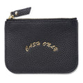 Cash Only Leather Zip Wallet Black