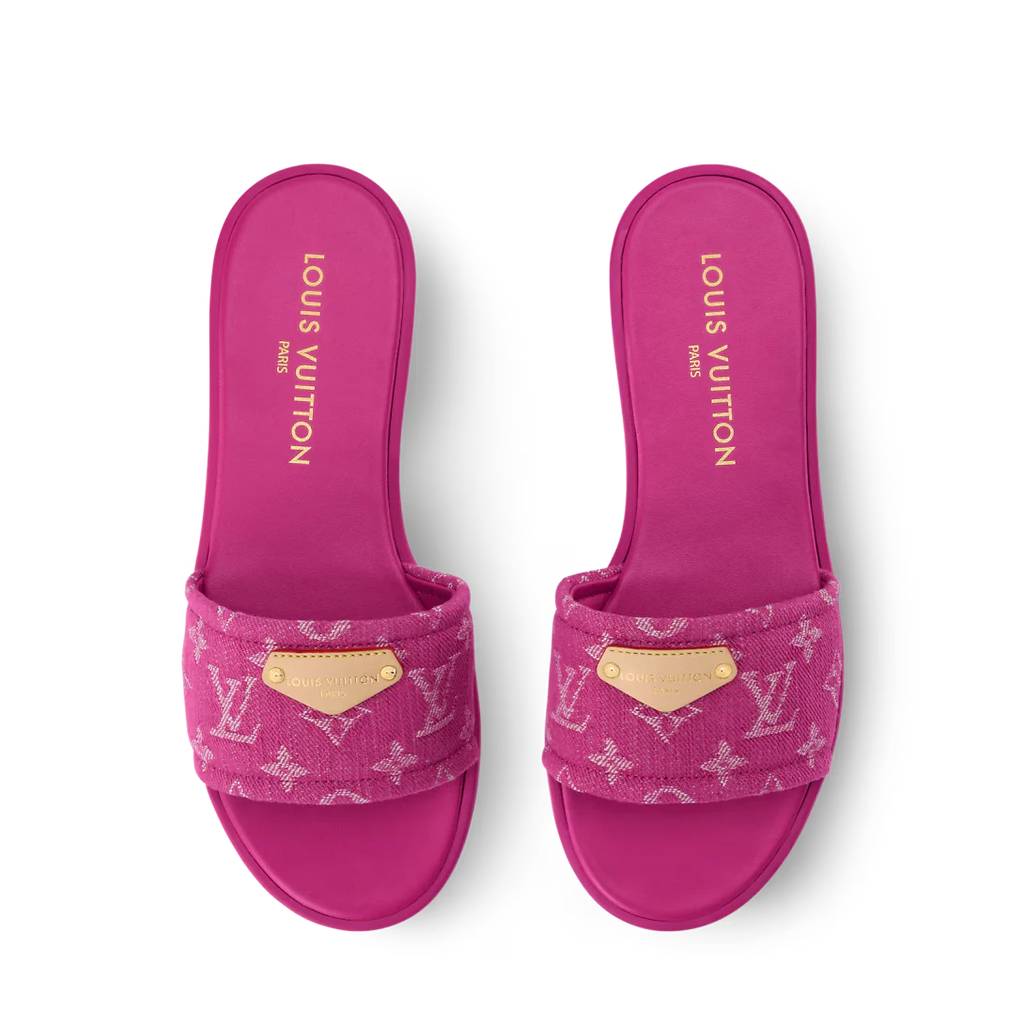 LV Lily Flat Mule Pink Denim