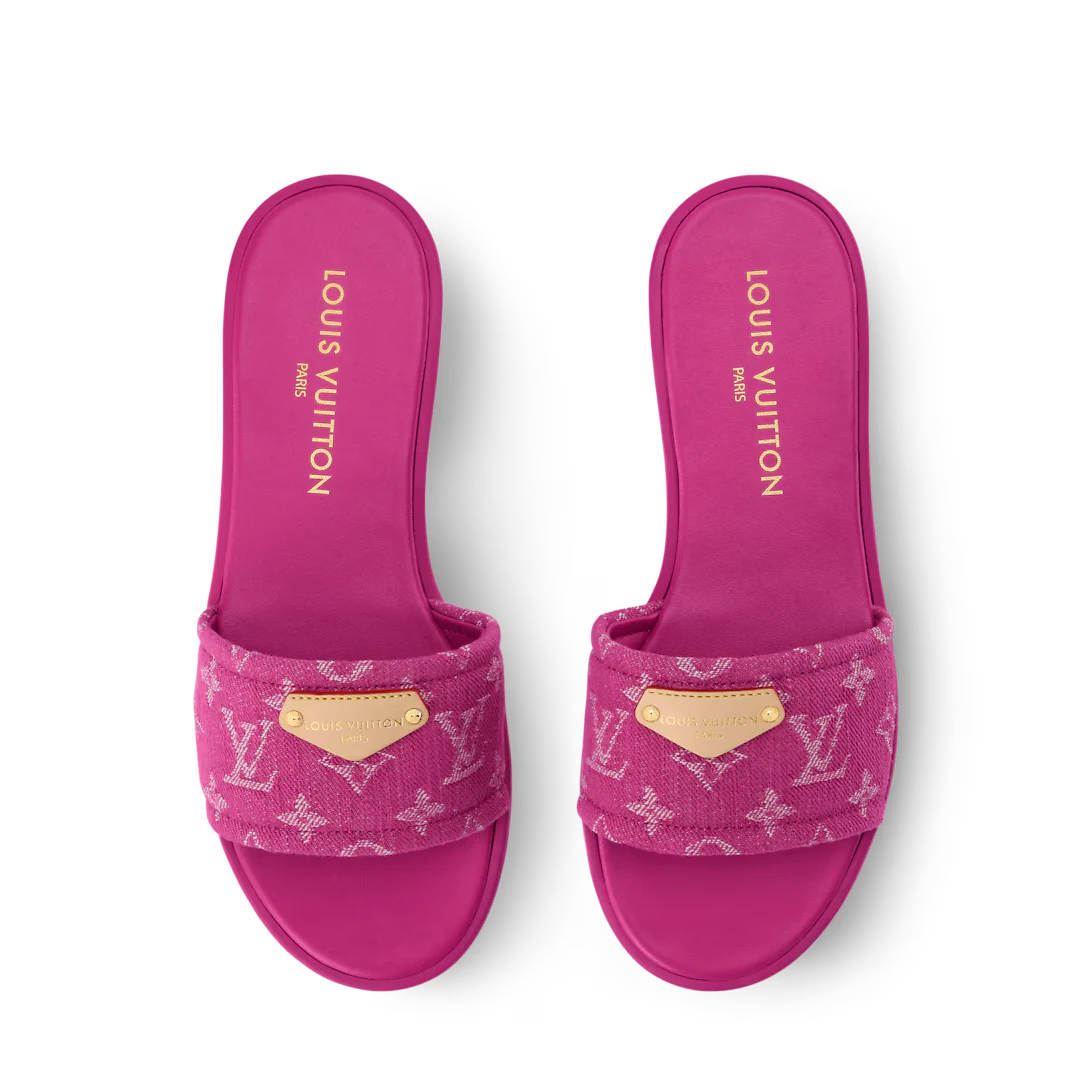 LV Lily Flat Mule Pink Denim