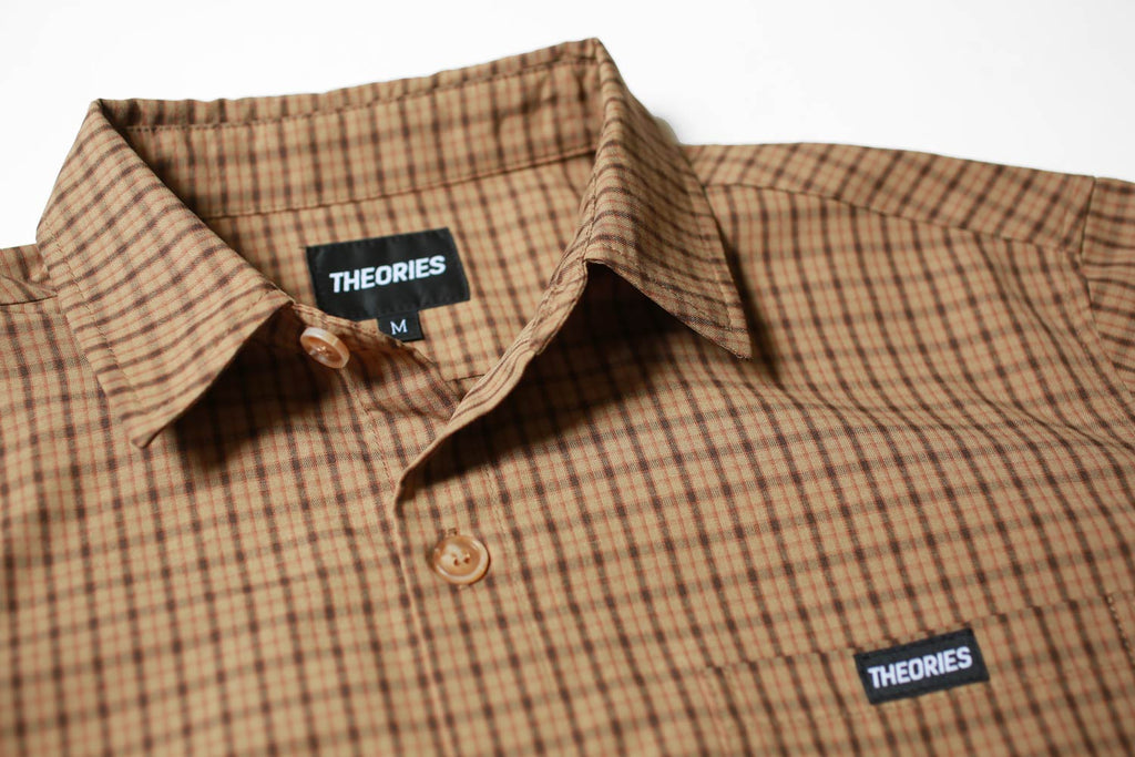 Theories Avignon Flannel Button Up Caramel